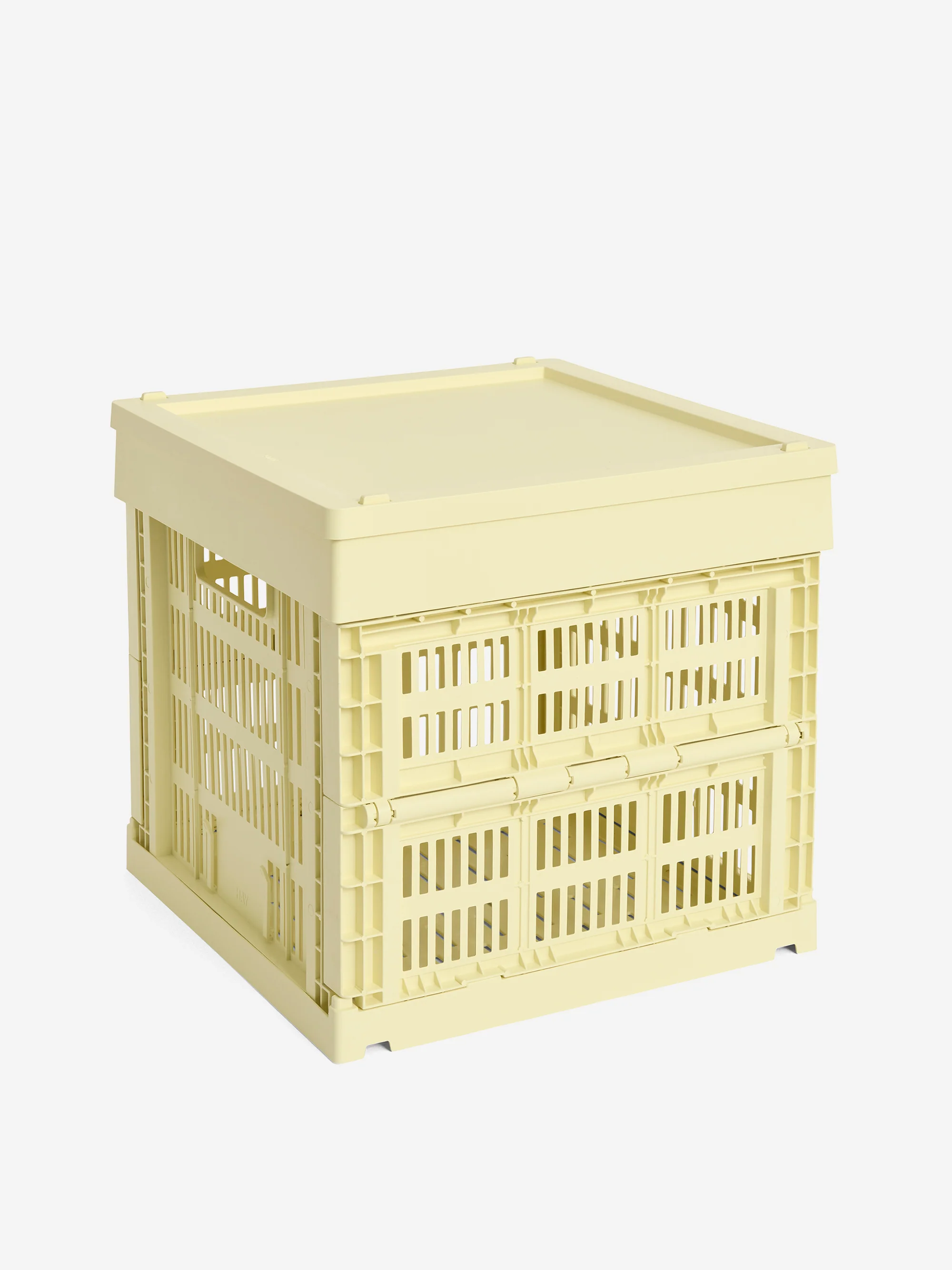 HAY Colour Crate Lid Medium Square - Light Yellow - Image 2