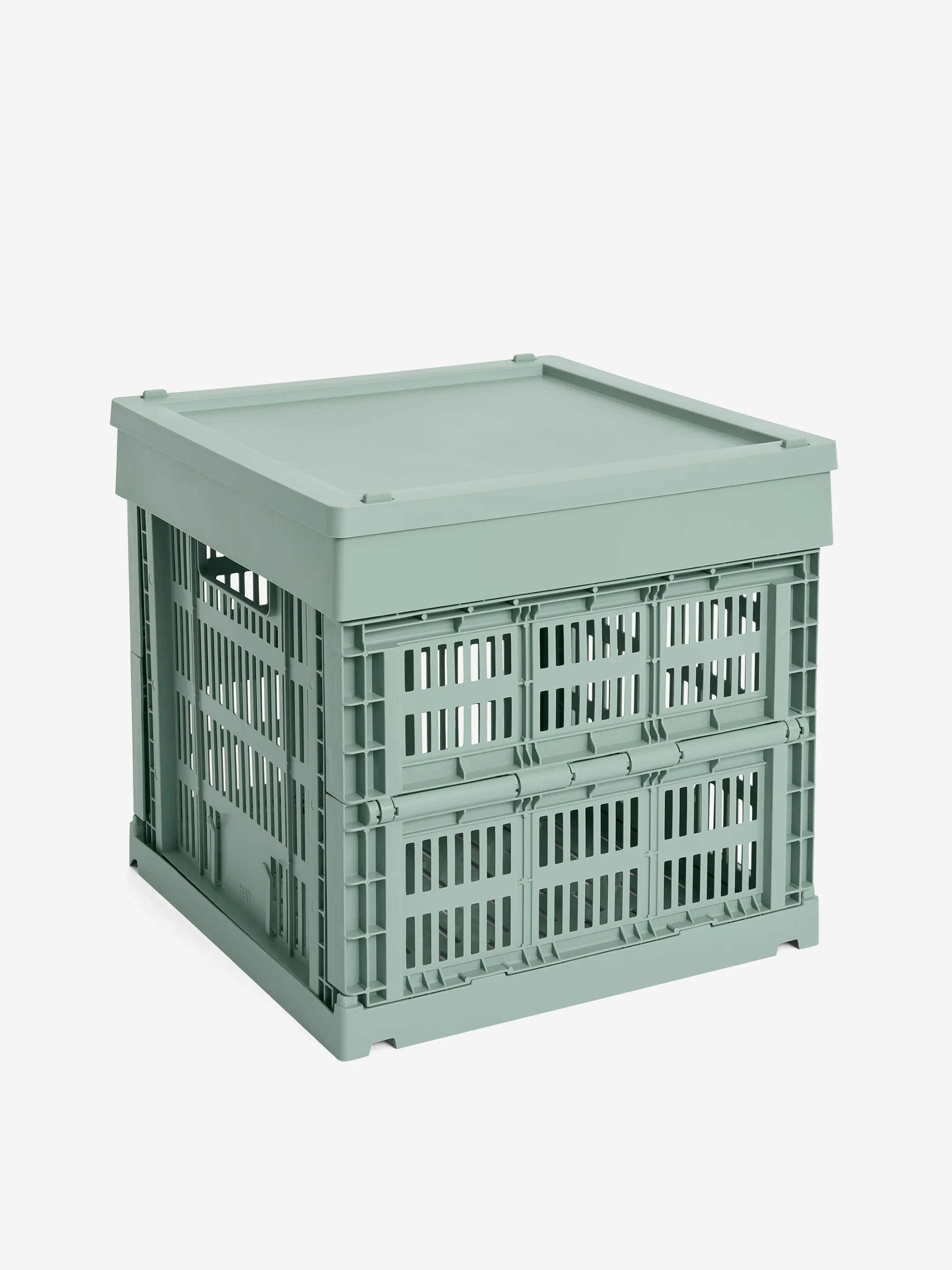 HAY Colour Crate Lid Medium Square - Sage Green - Image 2