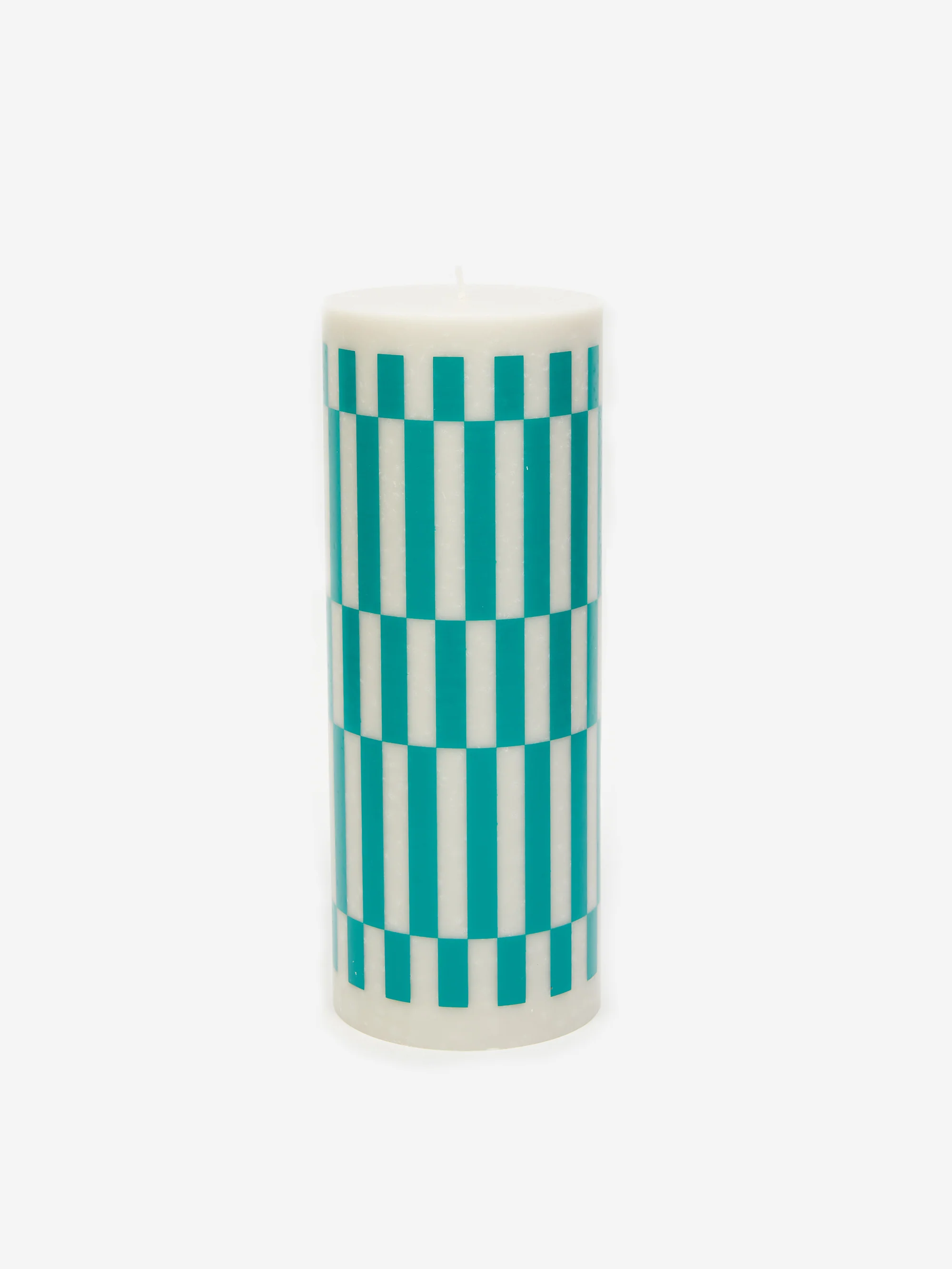 HAY Column Candle Large - Light Grey and Green