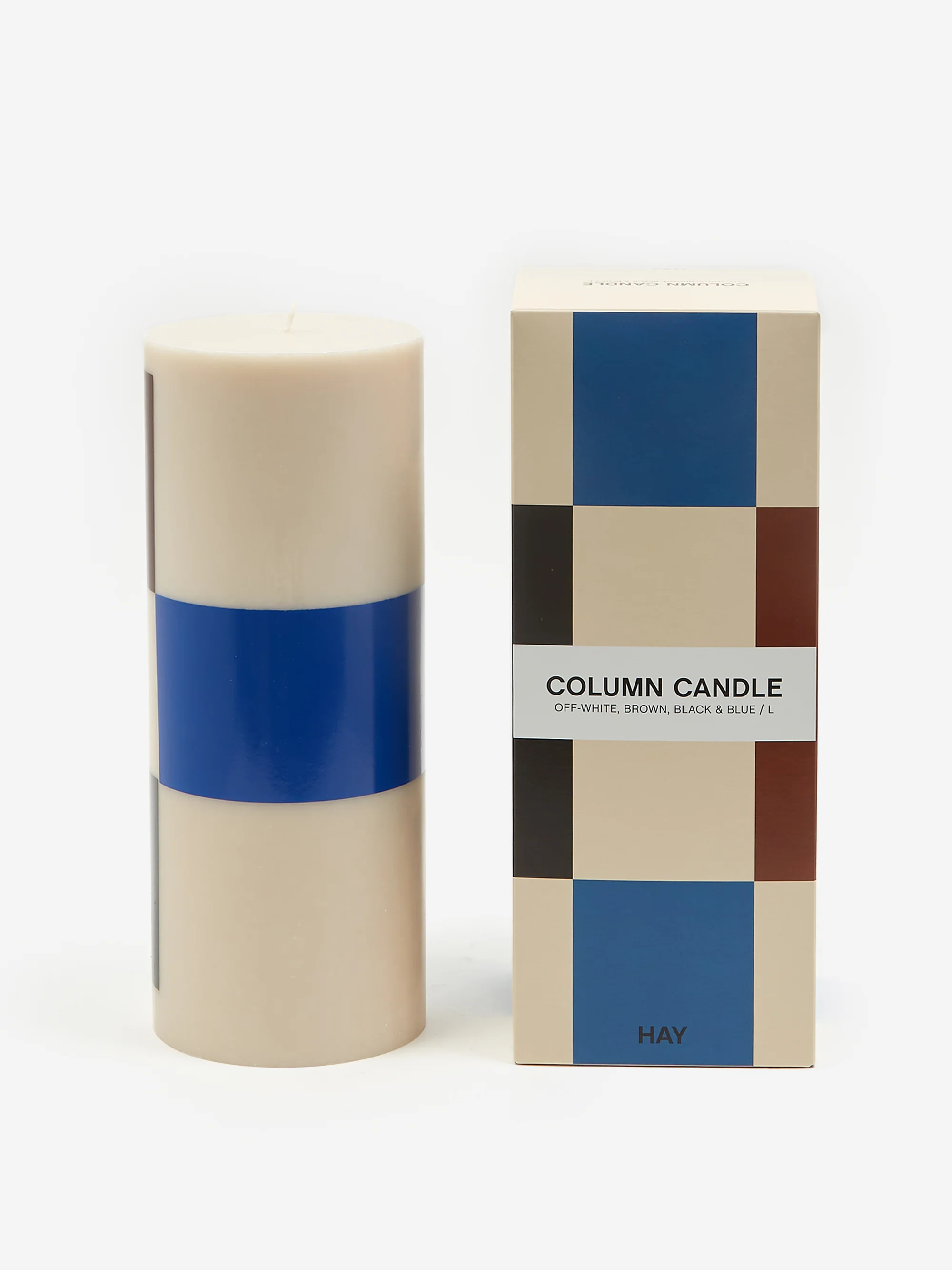 HAY Column Candle - Large - Off-White, Brown, Black and Blue - Image 4