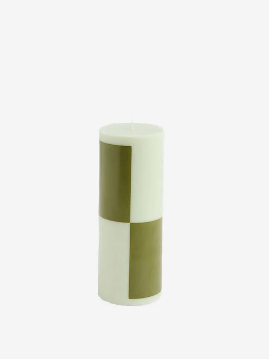 HAY Column Candle Medium - Light Green And Army Green