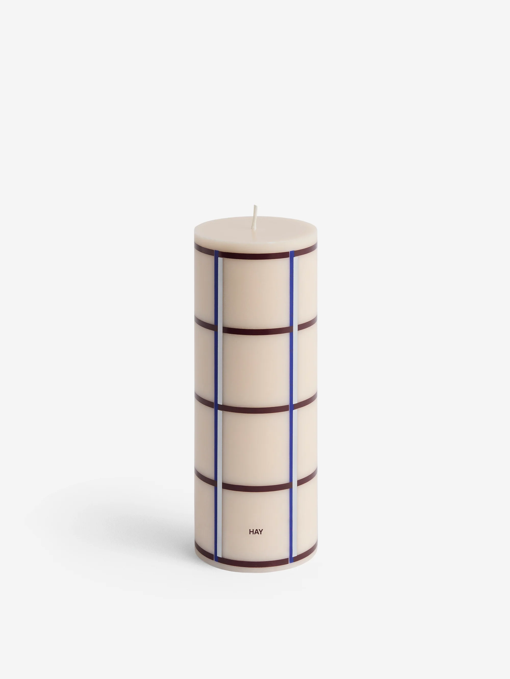 HAY Column Candle Medium - Off-white, Bordeaux, Blue and Silver