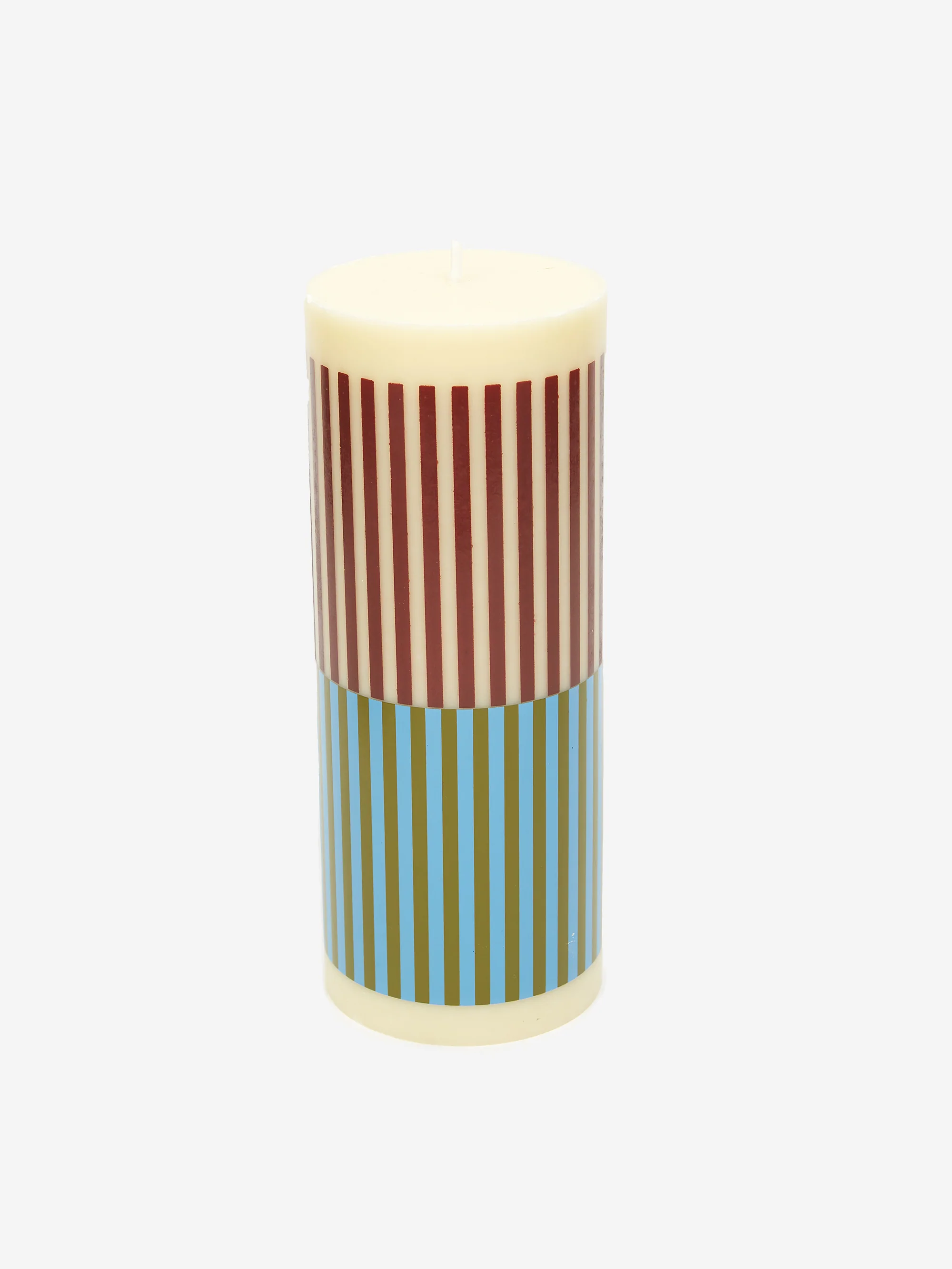 HAY Column Candle Medium - Yellow, Brown, Light Blue and Army