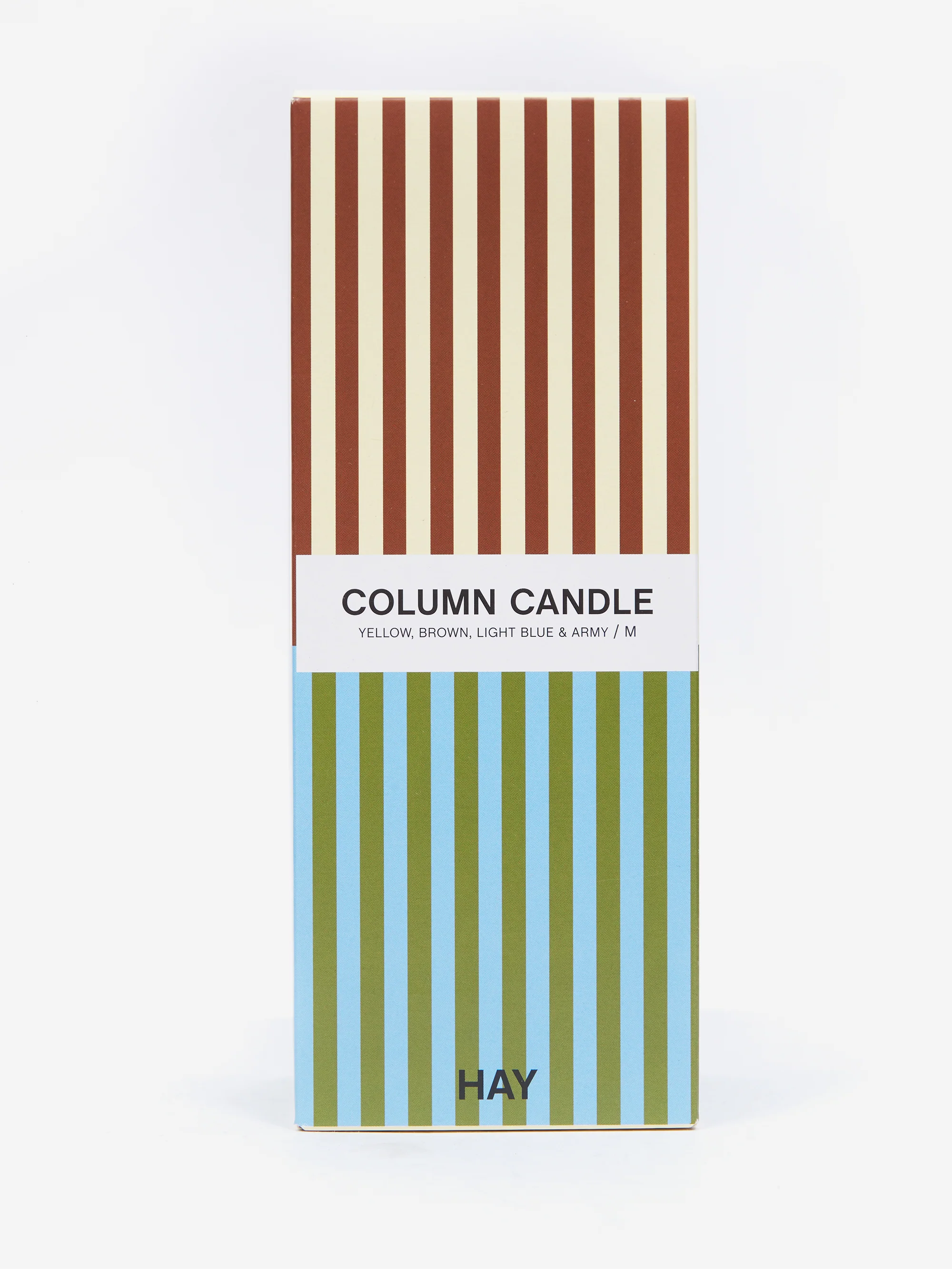 HAY Column Candle Medium - Yellow, Brown, Light Blue and Army - Image 2