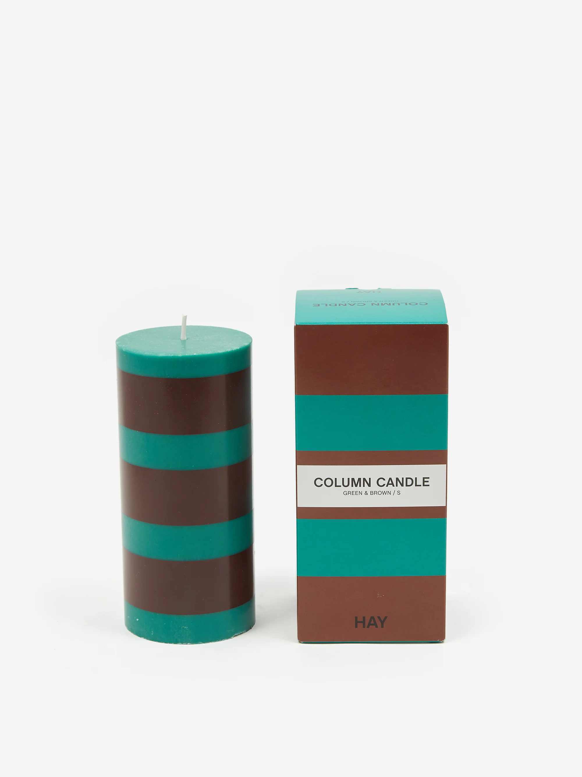 HAY Column Candle - Small - Green and Brown - Image 4
