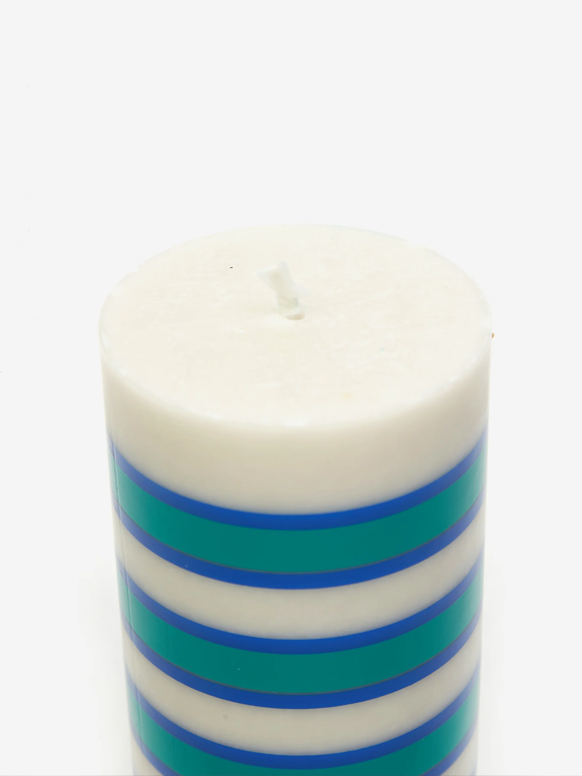 HAY Column Candle Small - Light Grey, Blue and Green - Image 3