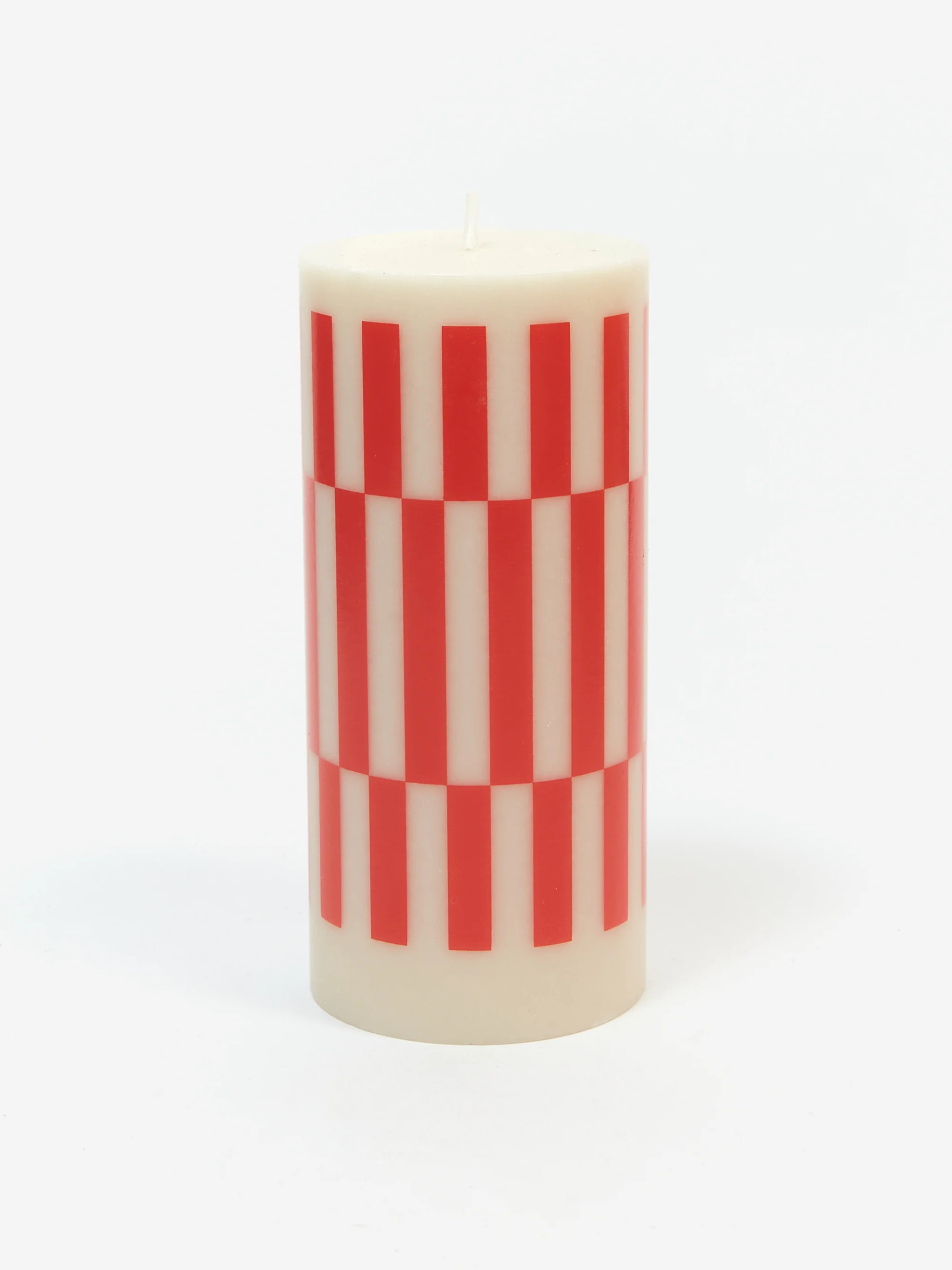 HAY Column Candle Small - Off White and Red