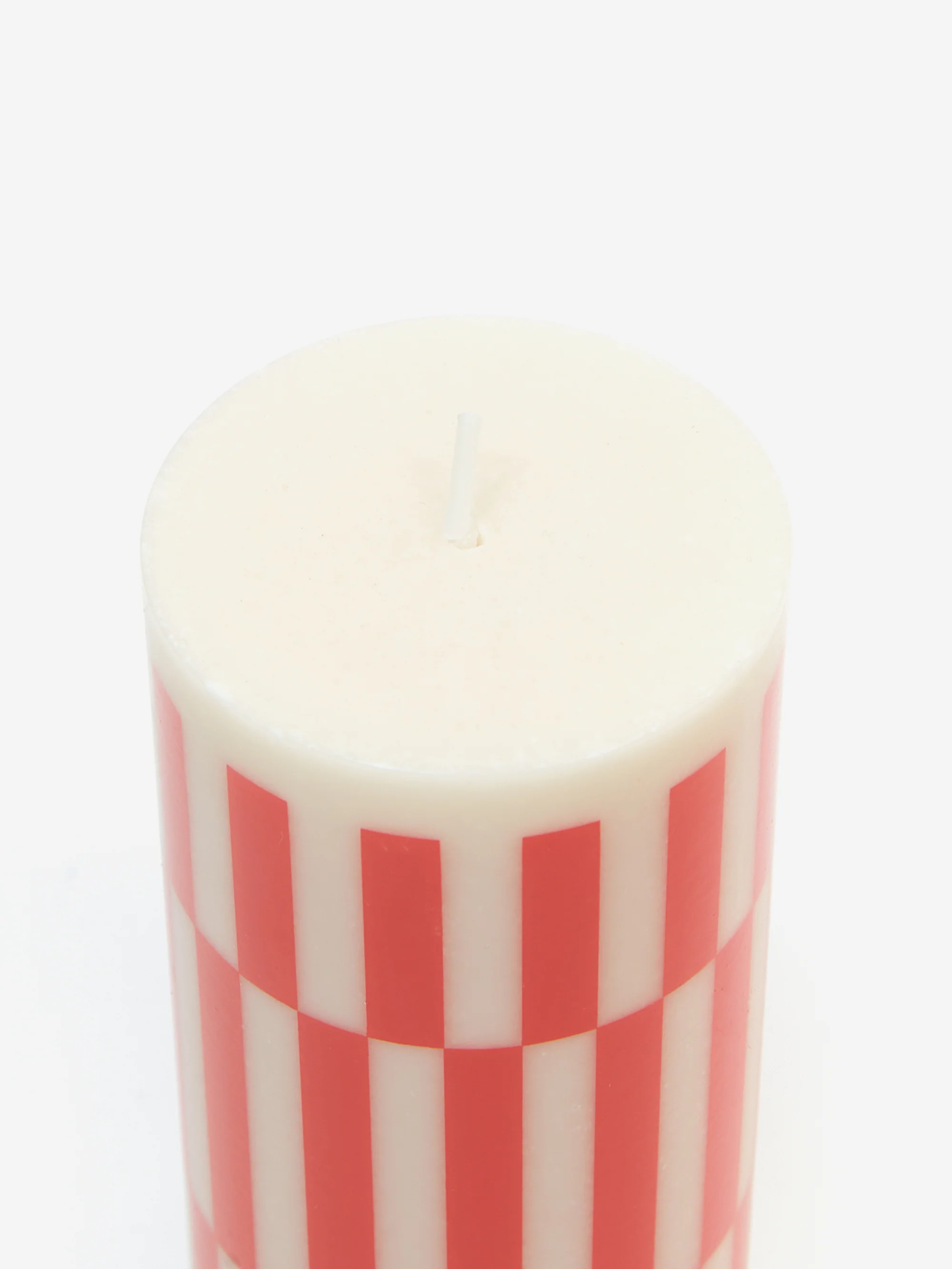 HAY Column Candle Small - Off White and Red - Image 3