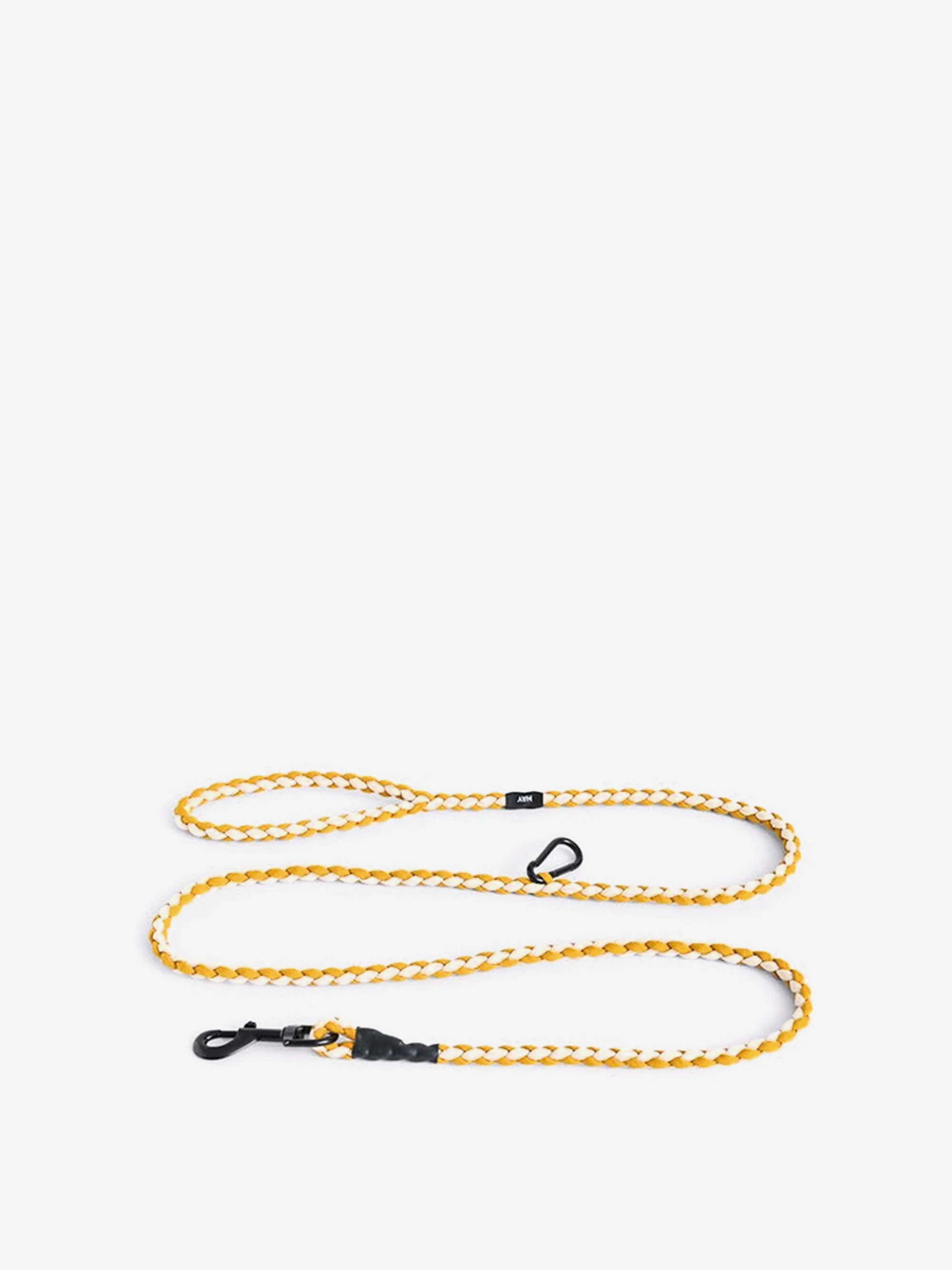 HAY Dogs Leash Braided Adjustable M/L - Off-white/Ochre
