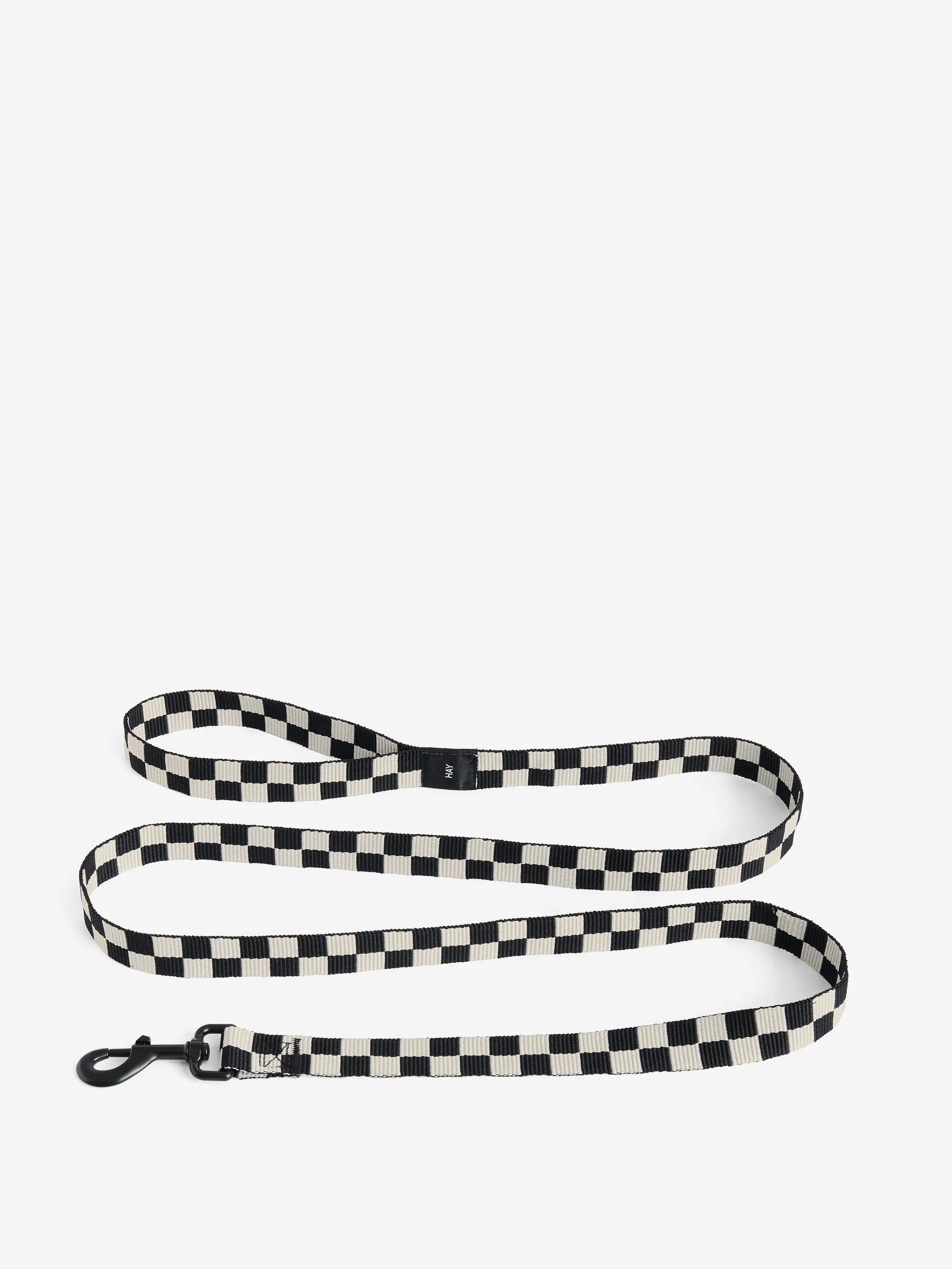 HAY Dogs Leash Flat Check M/L - Black/White