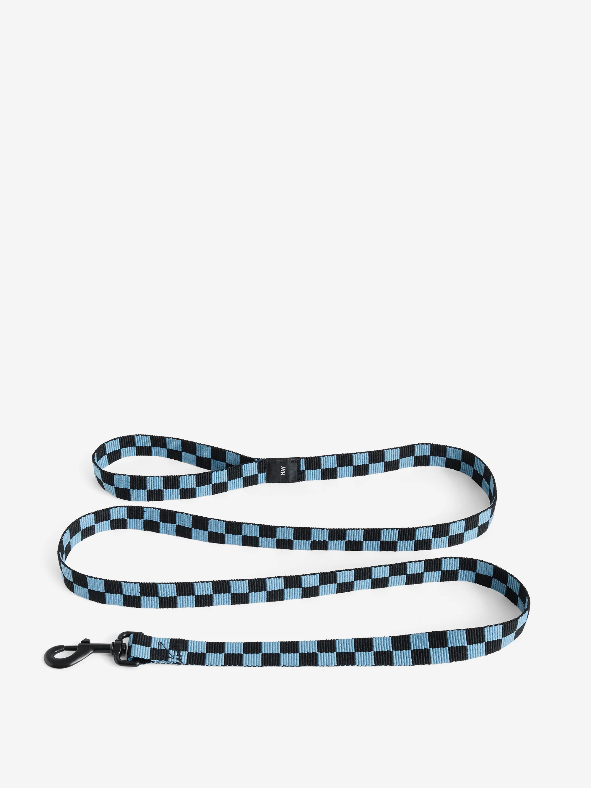 HAY Dogs Leash Flat Check M/L - Blue/Black