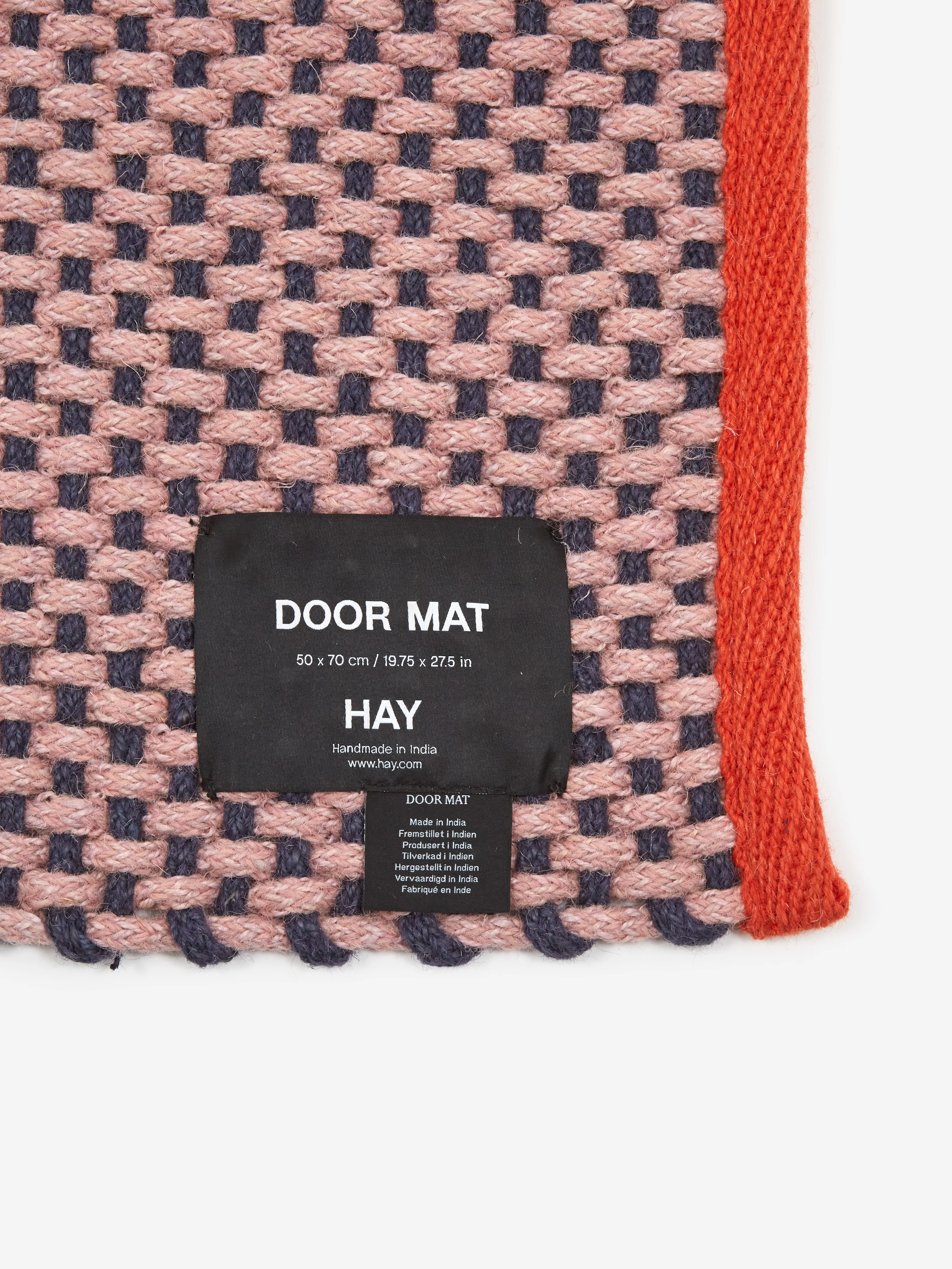 HAY Door Mat 50cm x 70cm - Pink - Image 3
