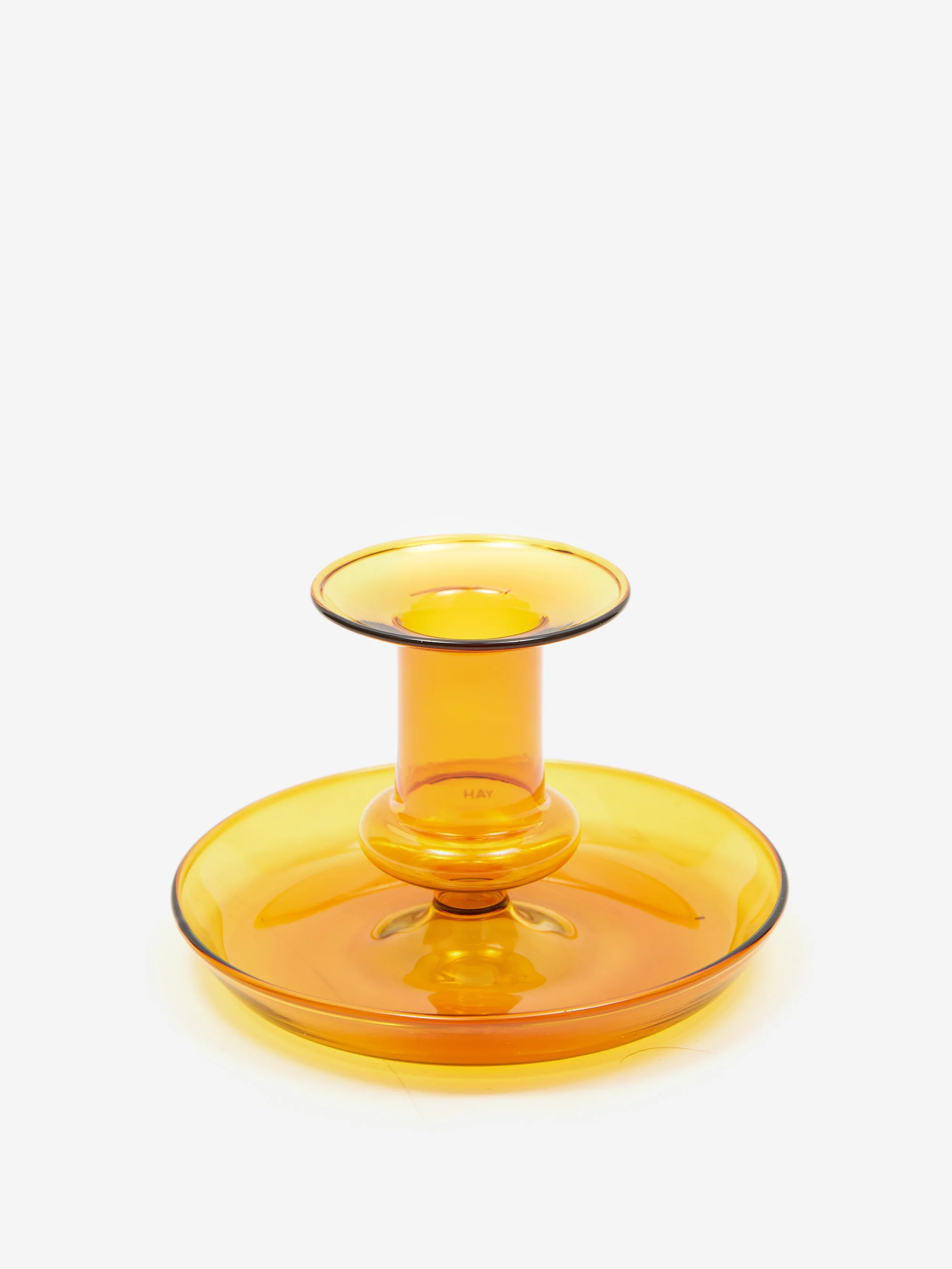 HAY Flare Glass Candleholder - Amber