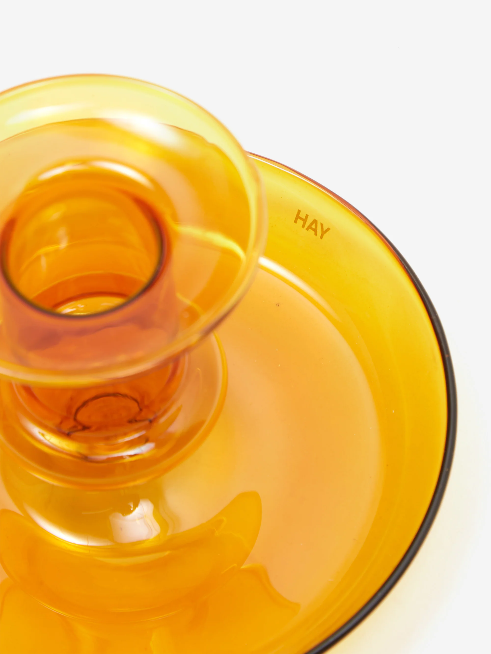 HAY Flare Glass Candleholder - Amber - Image 2