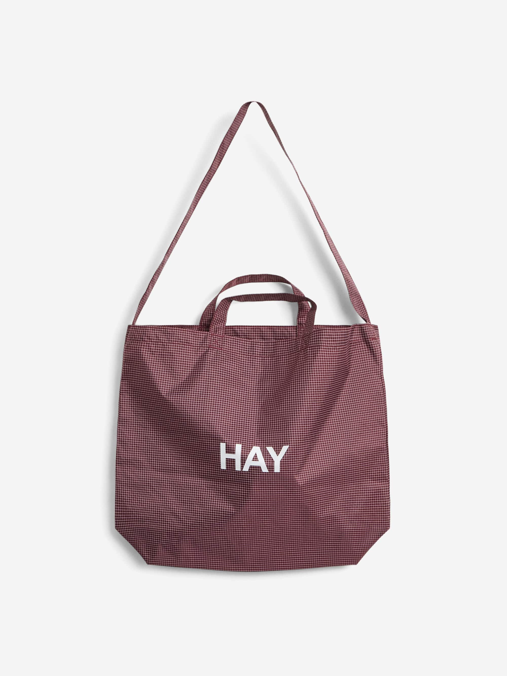 HAY Grid Crossover Bag - Medium - Burgundy