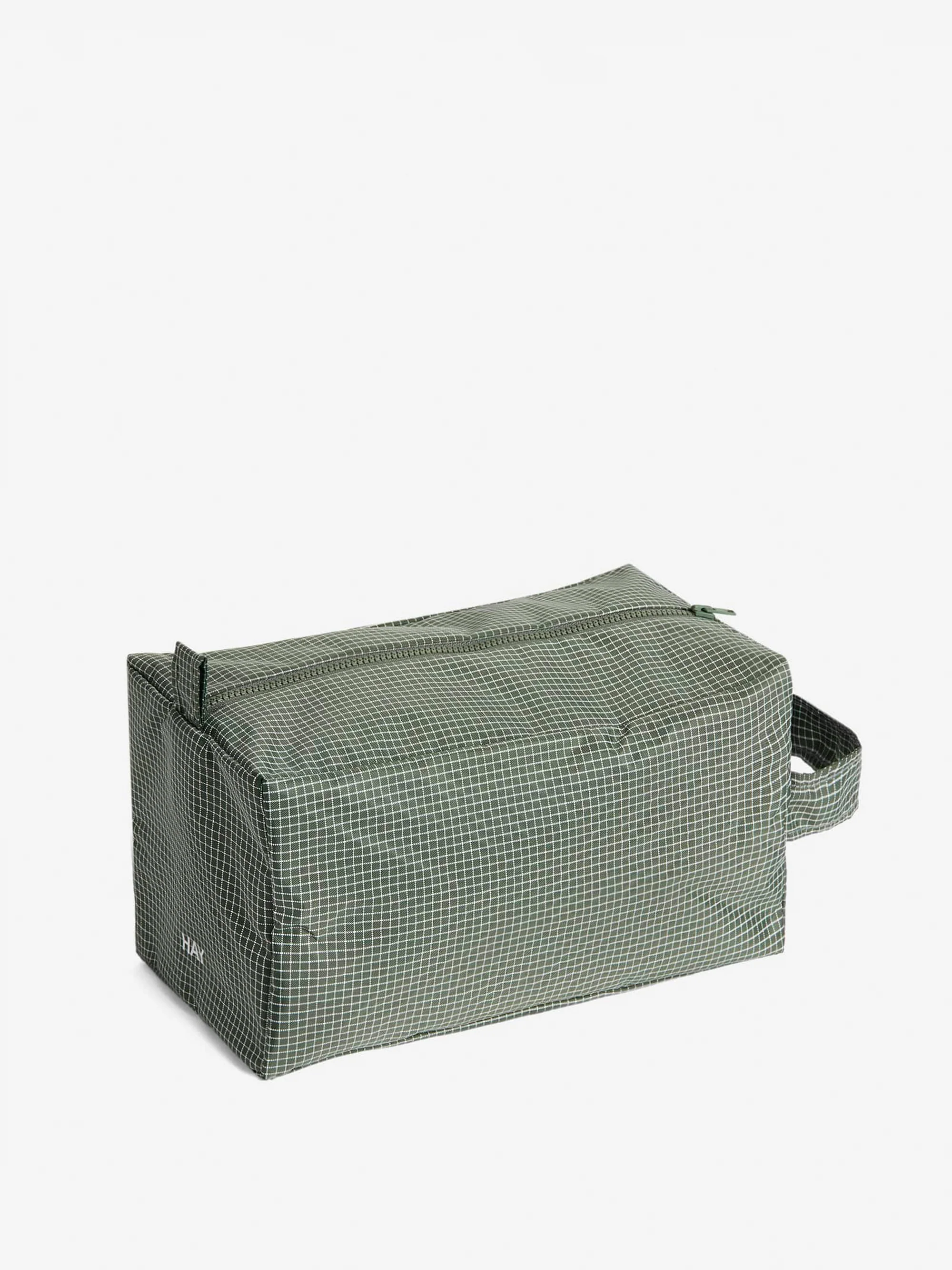 HAY Grid Wash Bag - Medium - Dark green