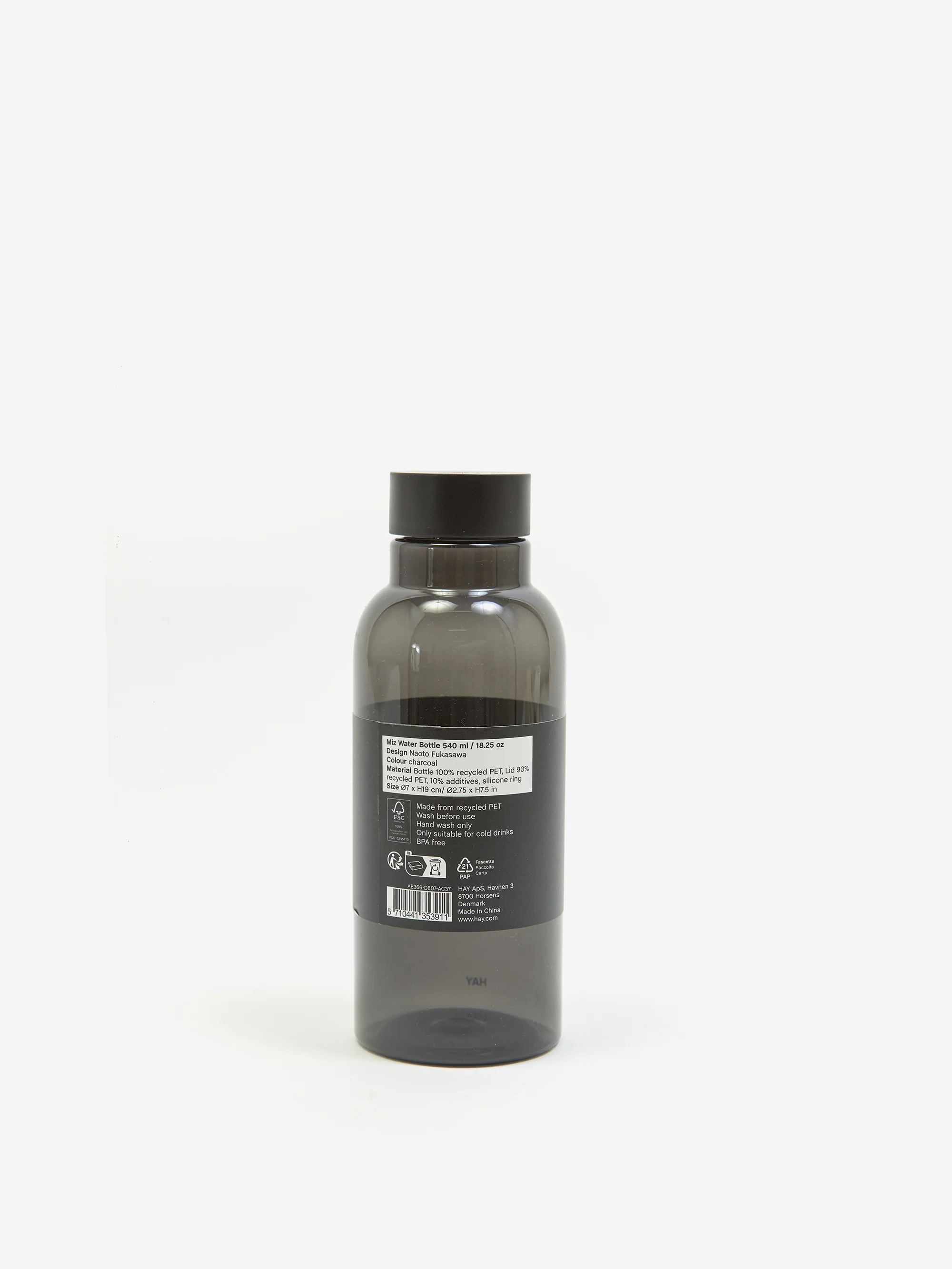 HAY Miz Water Bottle 540ml - Charcoal - Image 3