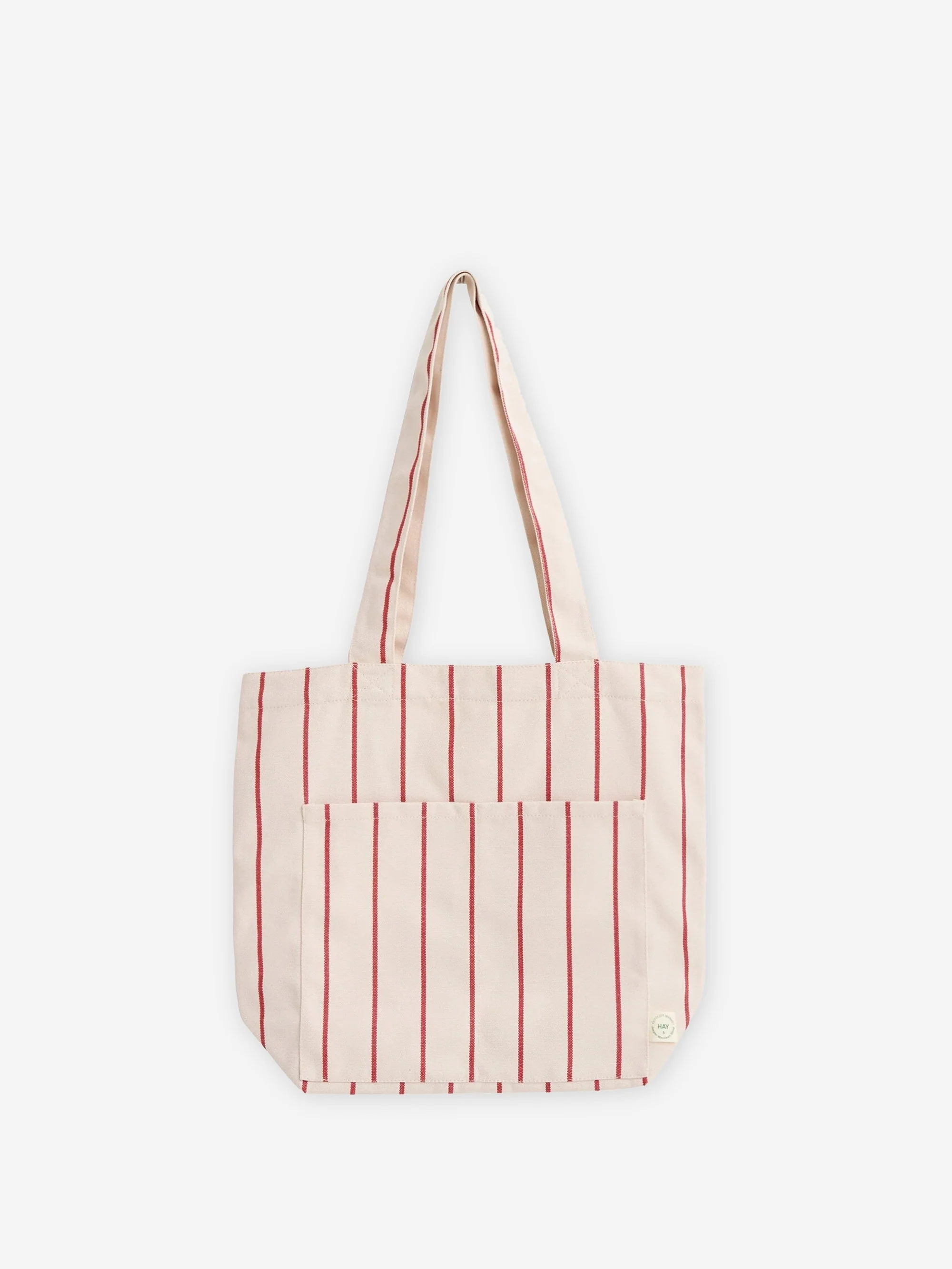 HAY Outdoor Market Bottle Bag Medium - Beige with Red Stripe