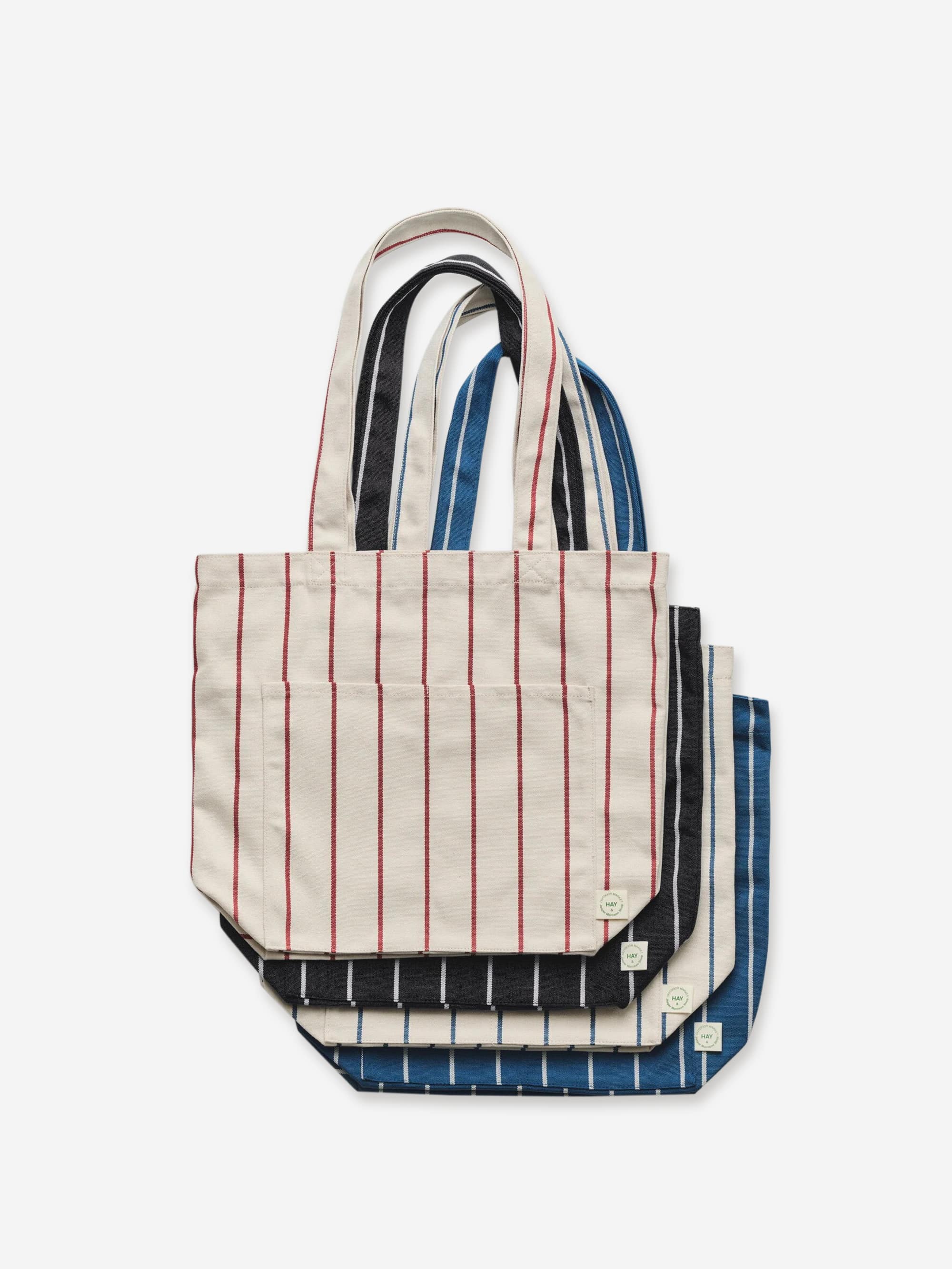 HAY Outdoor Market Bottle Bag Medium - Beige with Red Stripe - Image 2