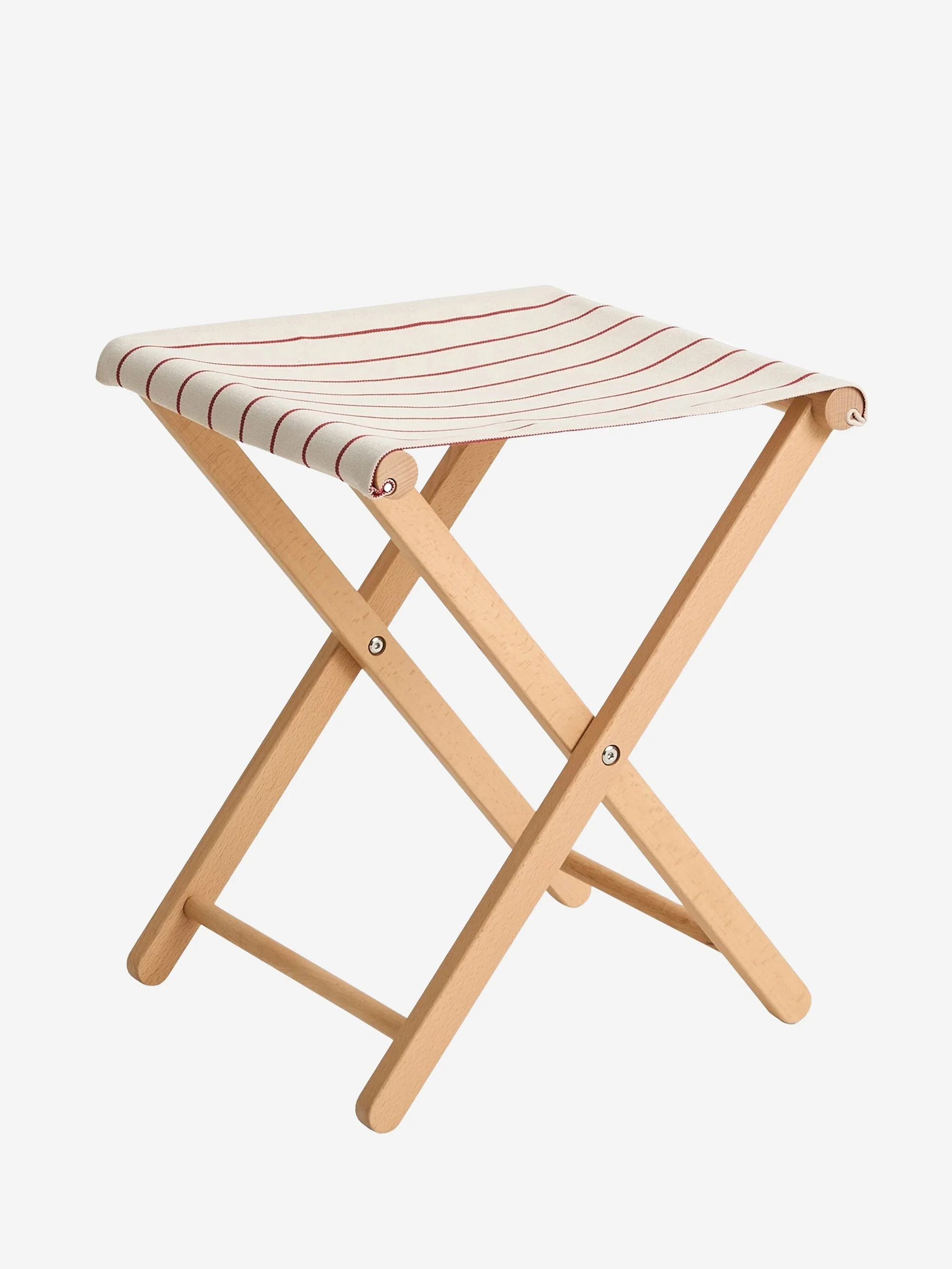 HAY Outdoor Market Folding Stool - Beige with Red Stripe