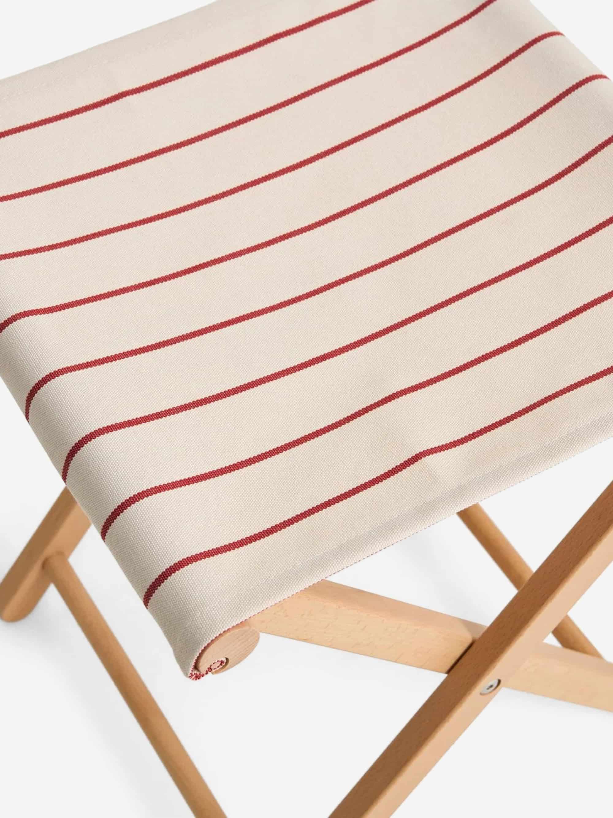 HAY Outdoor Market Folding Stool - Beige with Red Stripe - Image 5