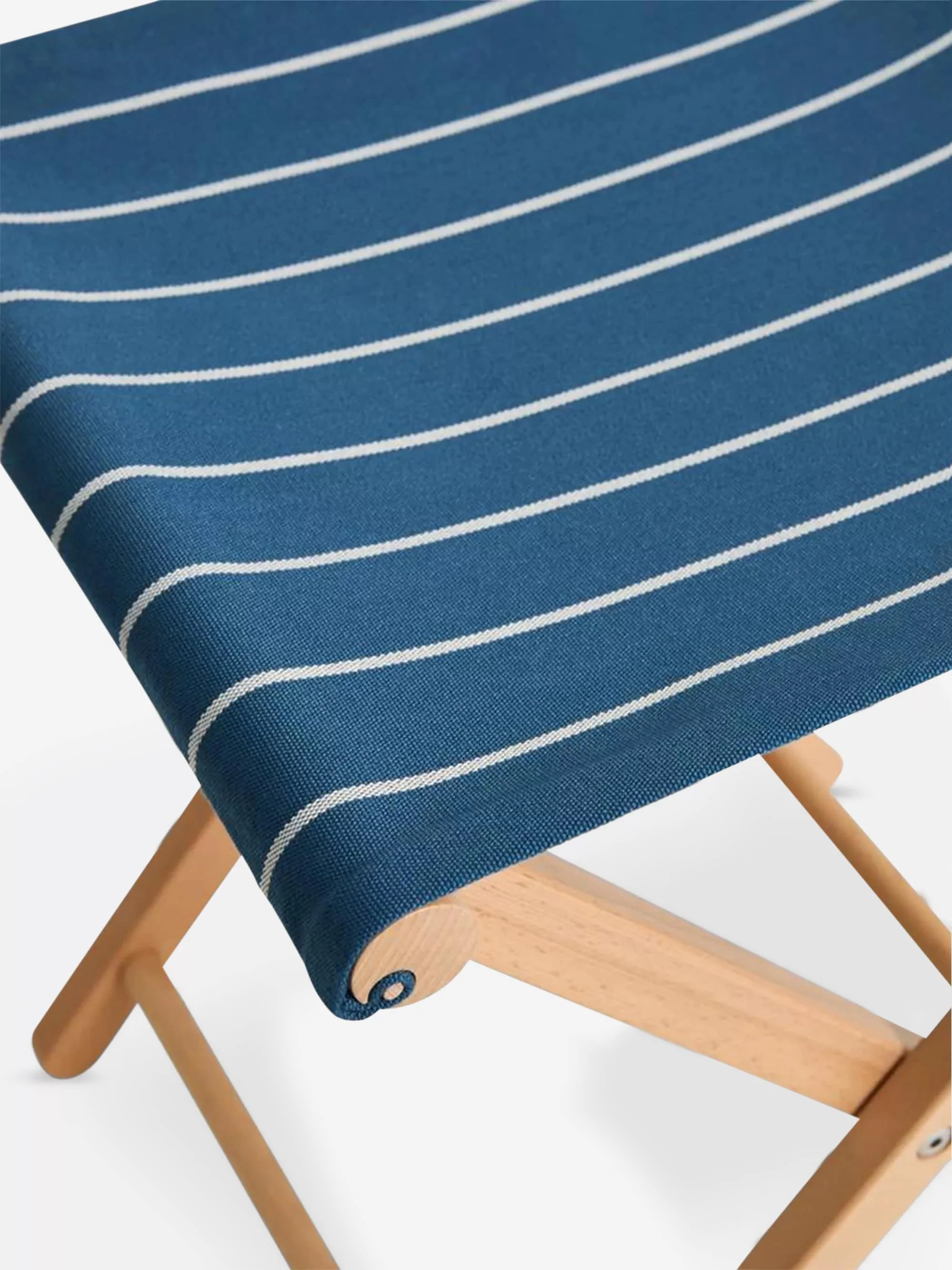 HAY Outdoor Market Folding Stool - Blue with Beige Stripe - Image 3
