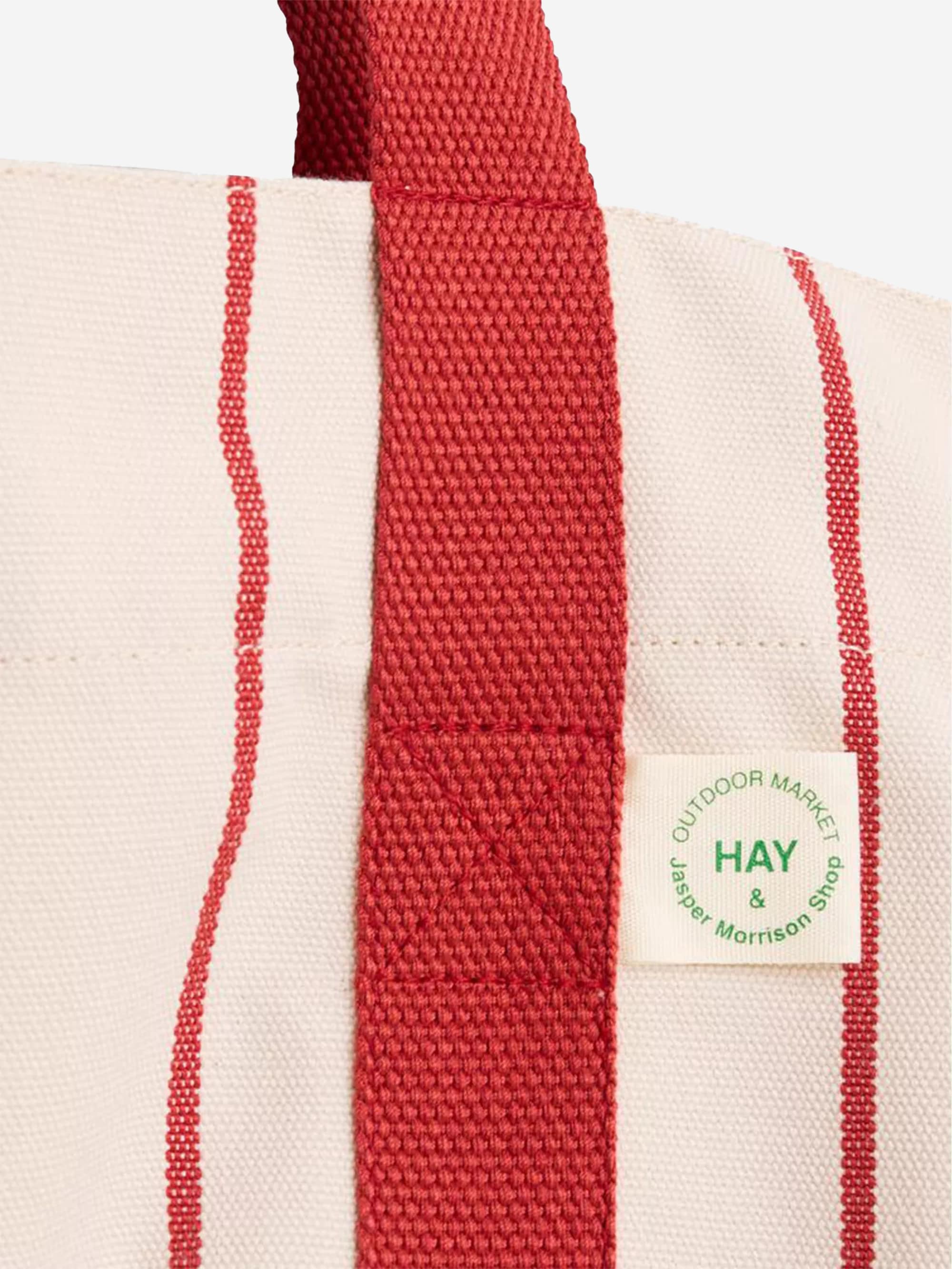 HAY Outdoor Market Picnic Bag Medium - Beige with Red Stripe - Image 2