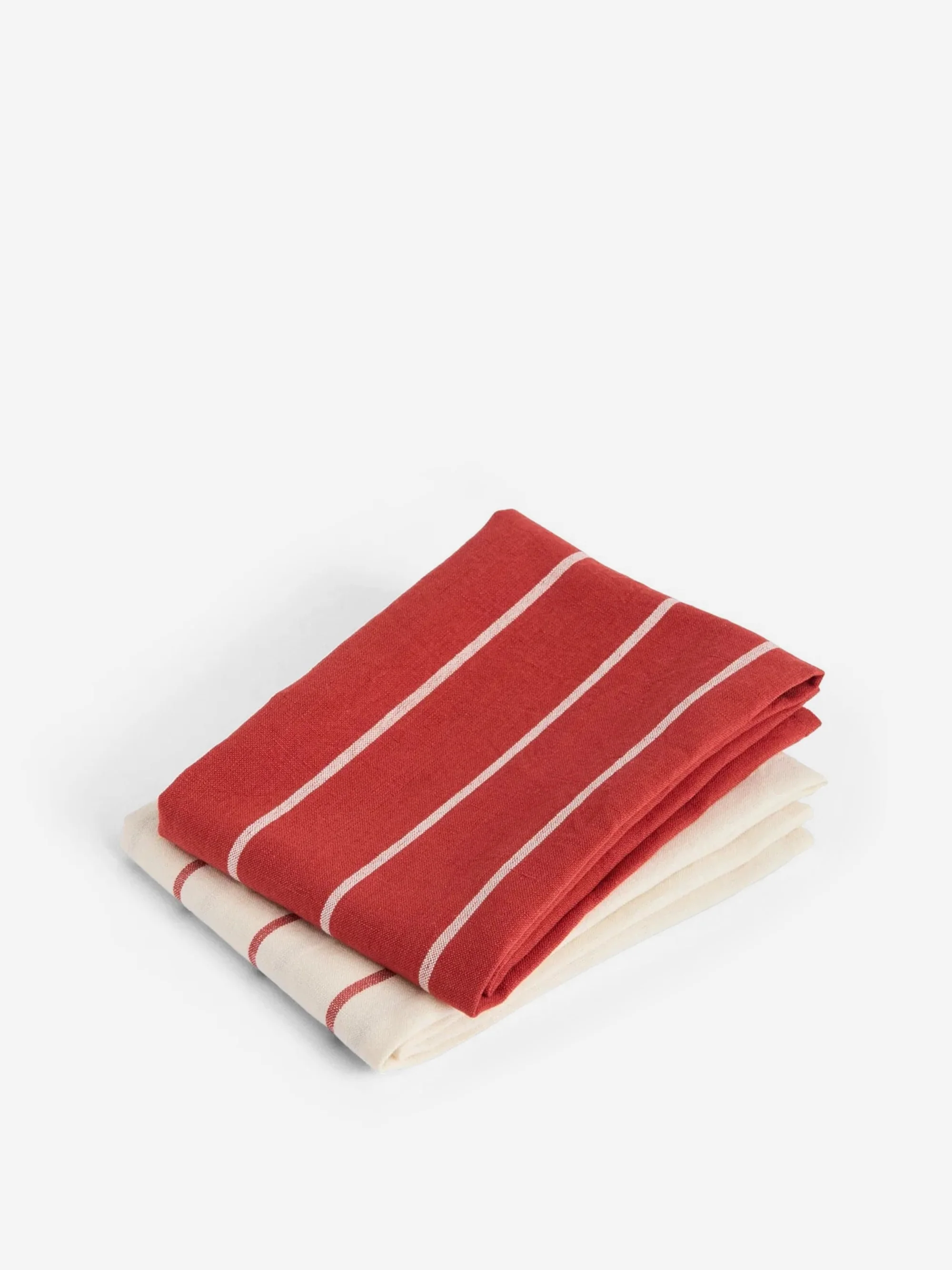 HAY Outdoor Market Tea Towel (Set of 2) - Beige with Red Stripe