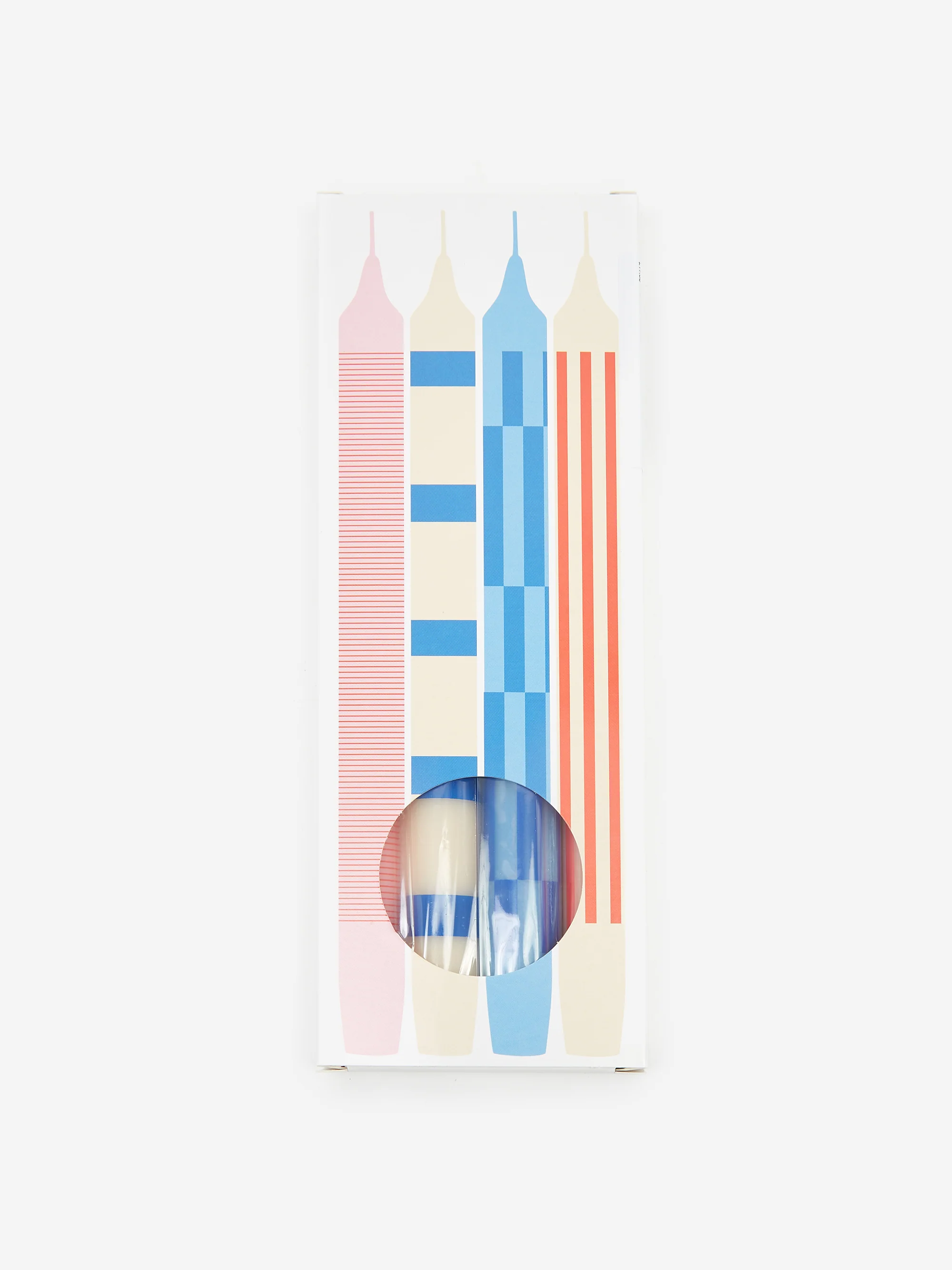 HAY Pattern Candle - Pink, Red and Blue - Set of 4 - Image 4