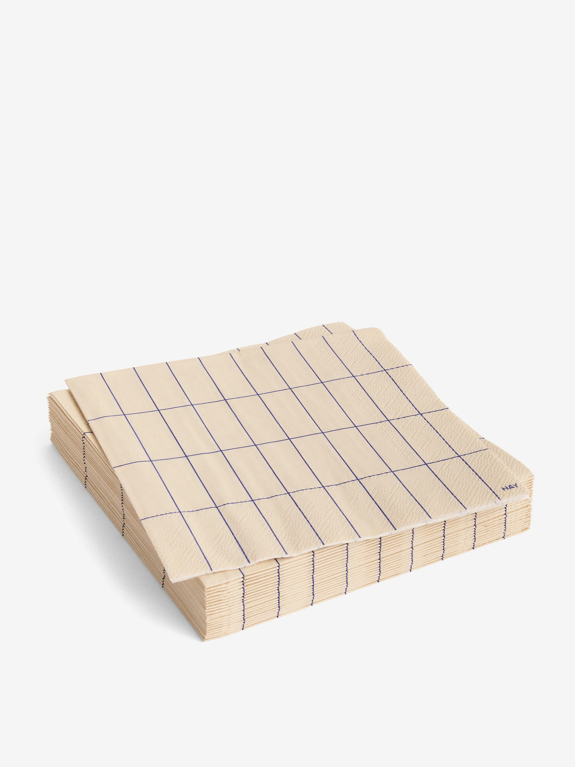 HAY Pattern Napkins Lunch Set of 20 - Off-White and Blue Grid