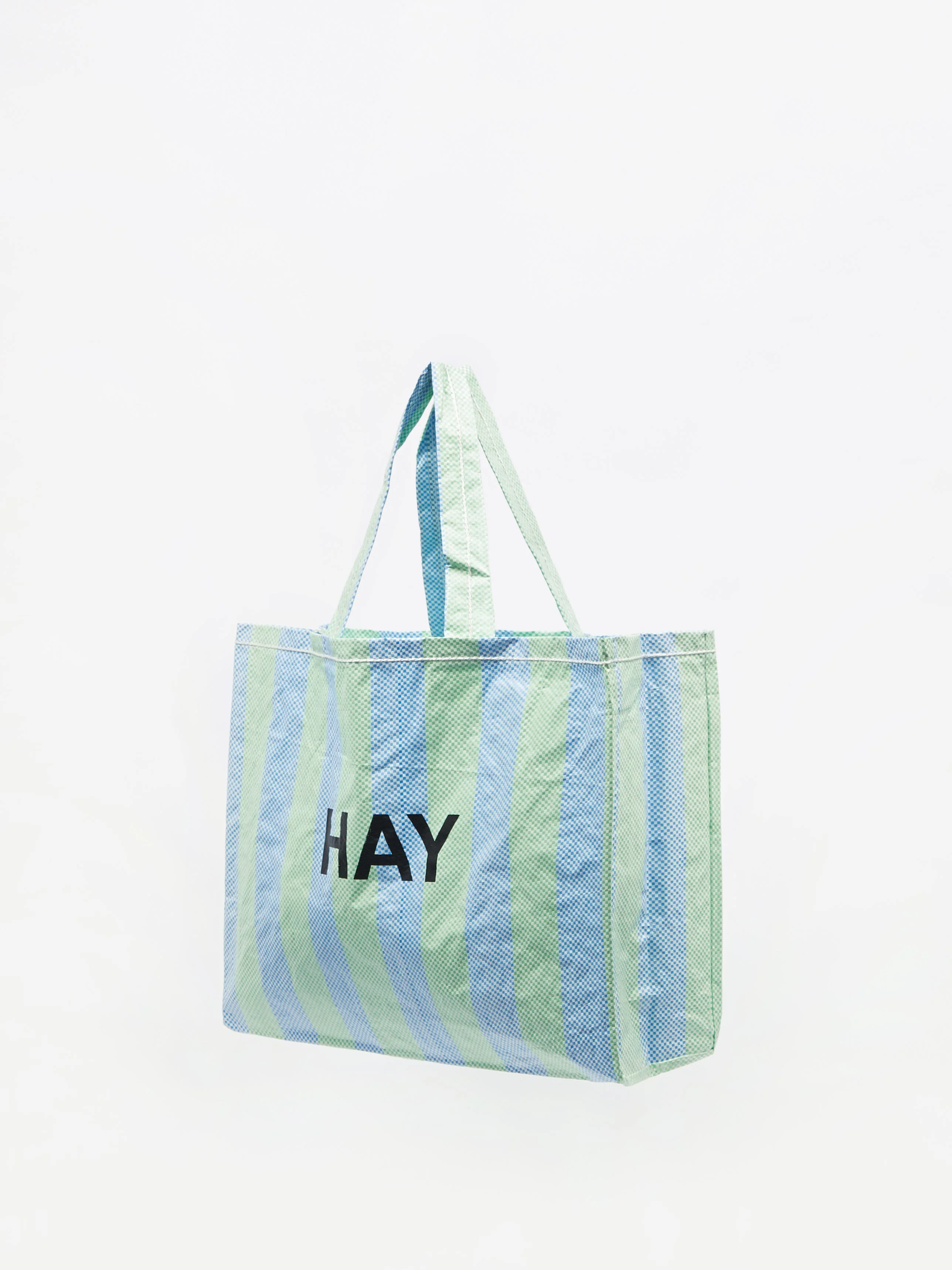 HAY Recycled Candy Stripe Shopper Medium - Blue - Image 5
