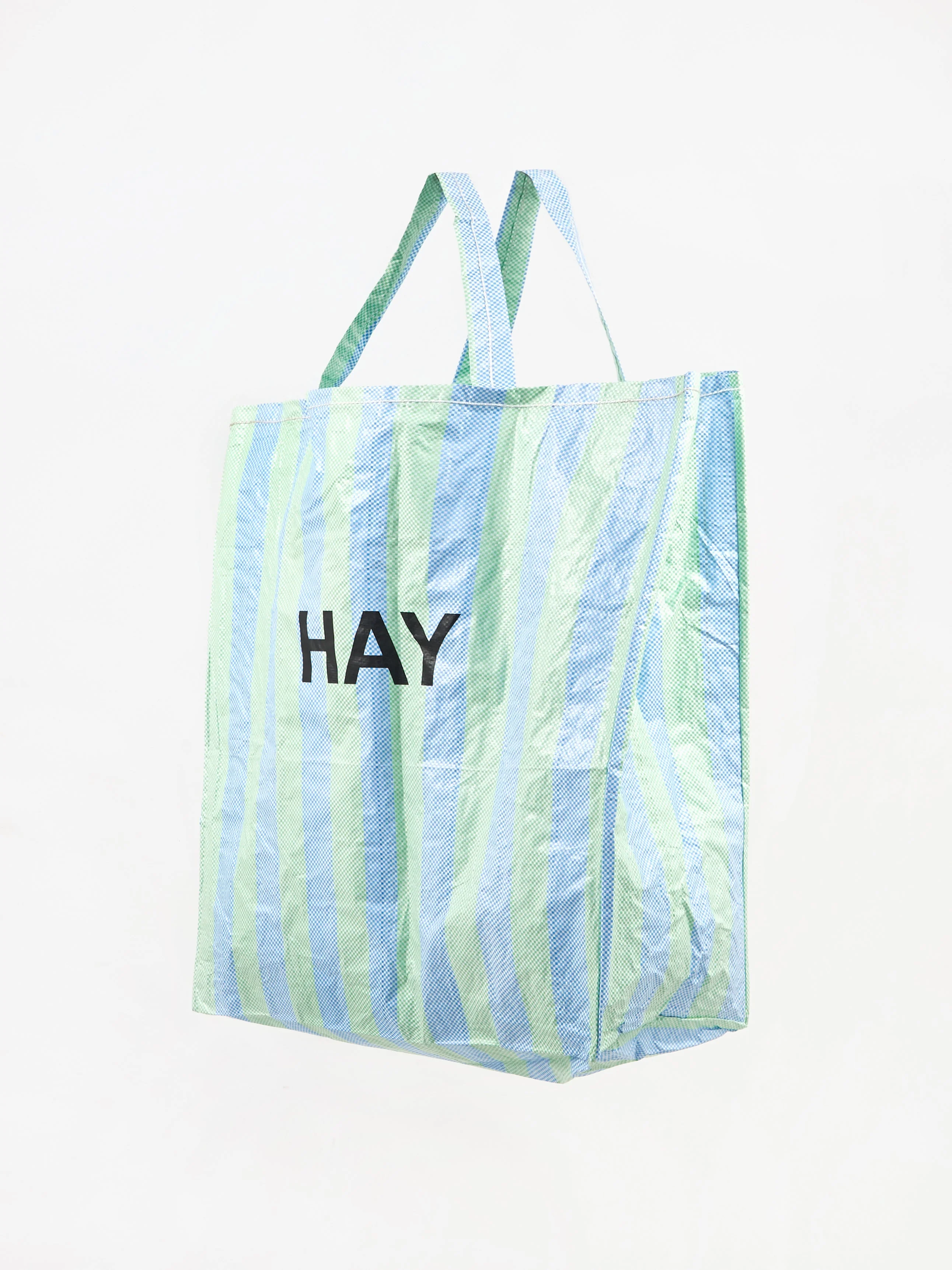 HAY Recycled Candy Stripe Shopper XL - Blue - Image 4