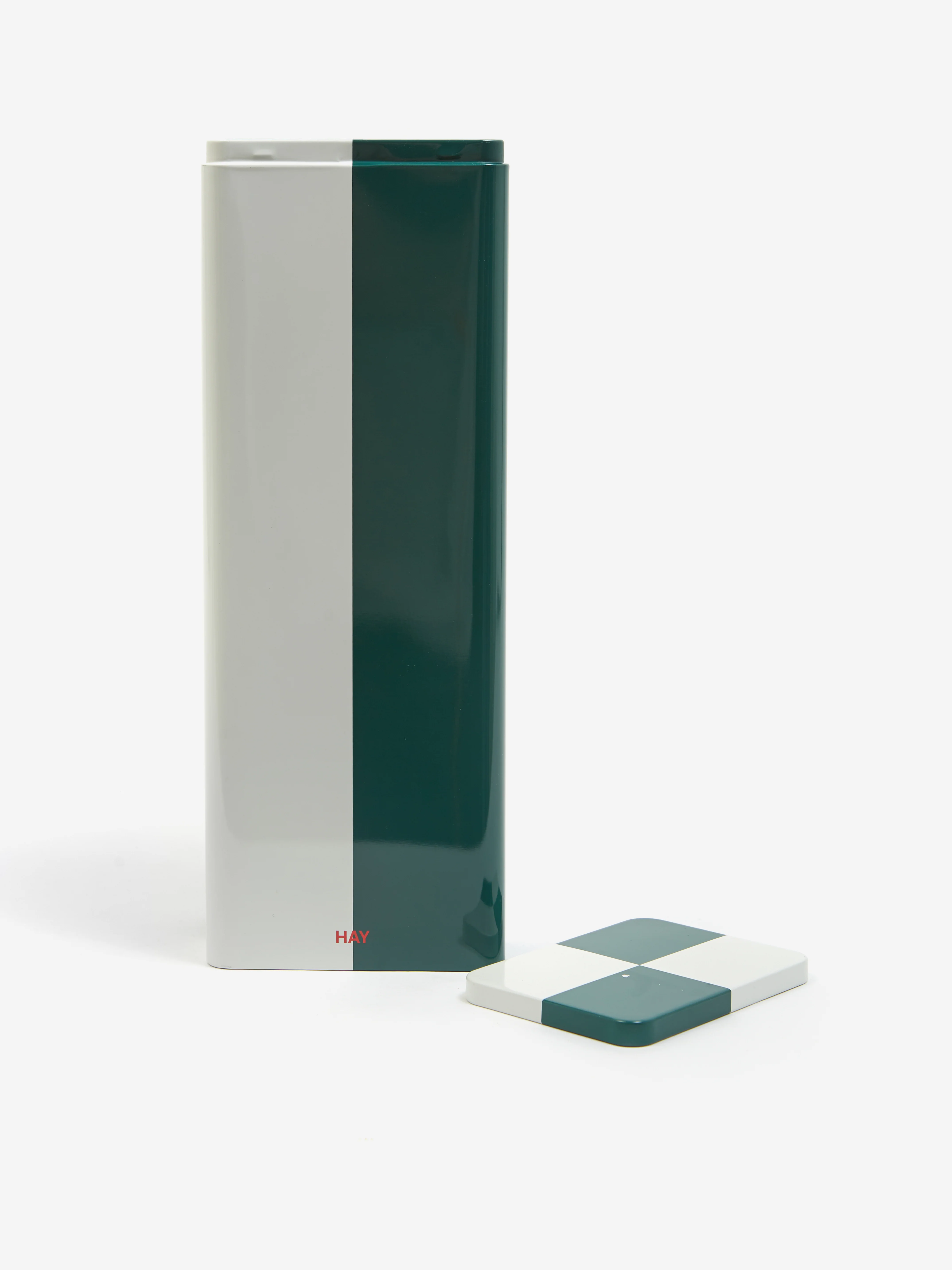 HAY Tin Container Slim - Green And Off-White - Image 3