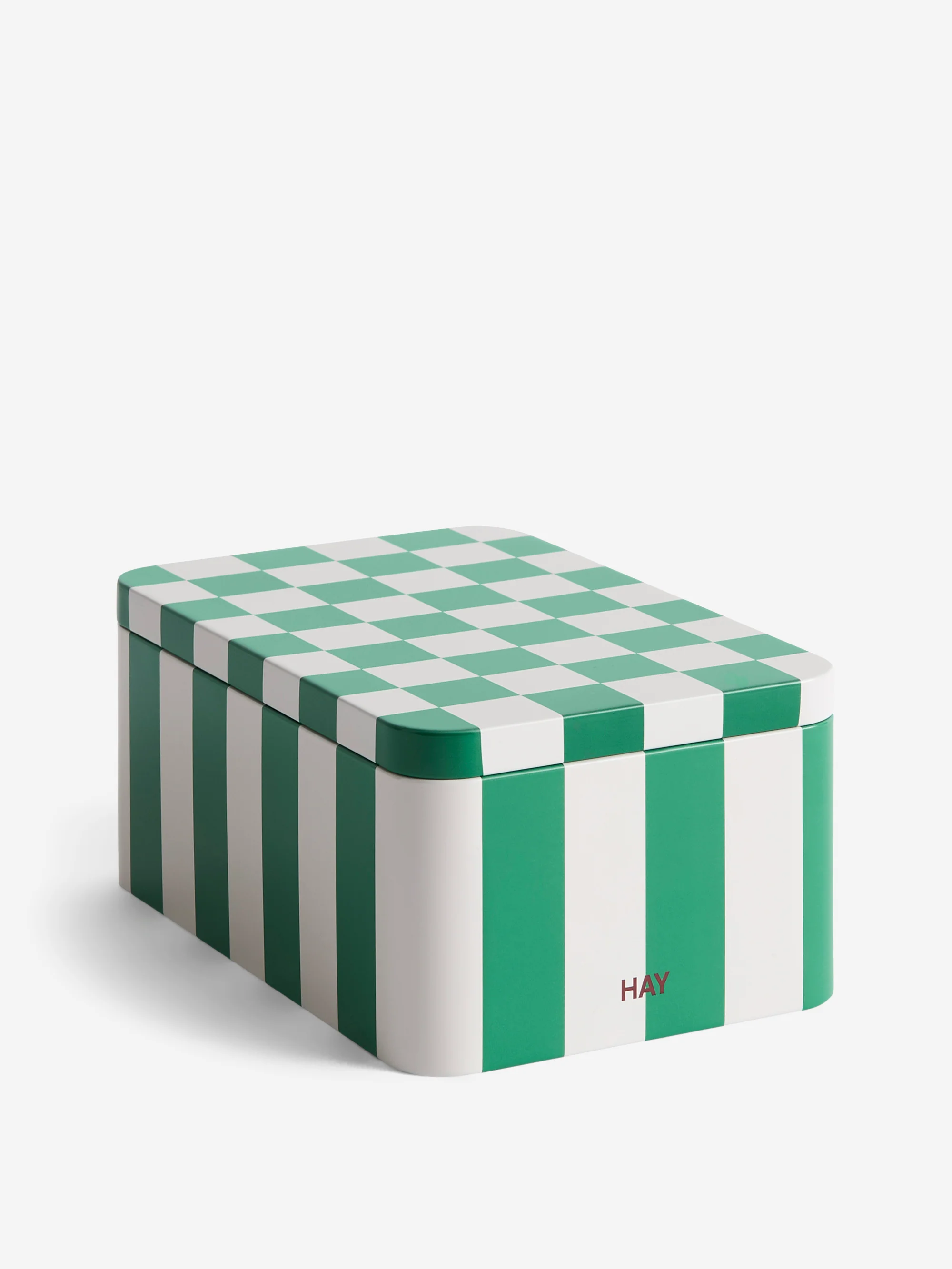HAY Tin Container Small - Green and Off-white