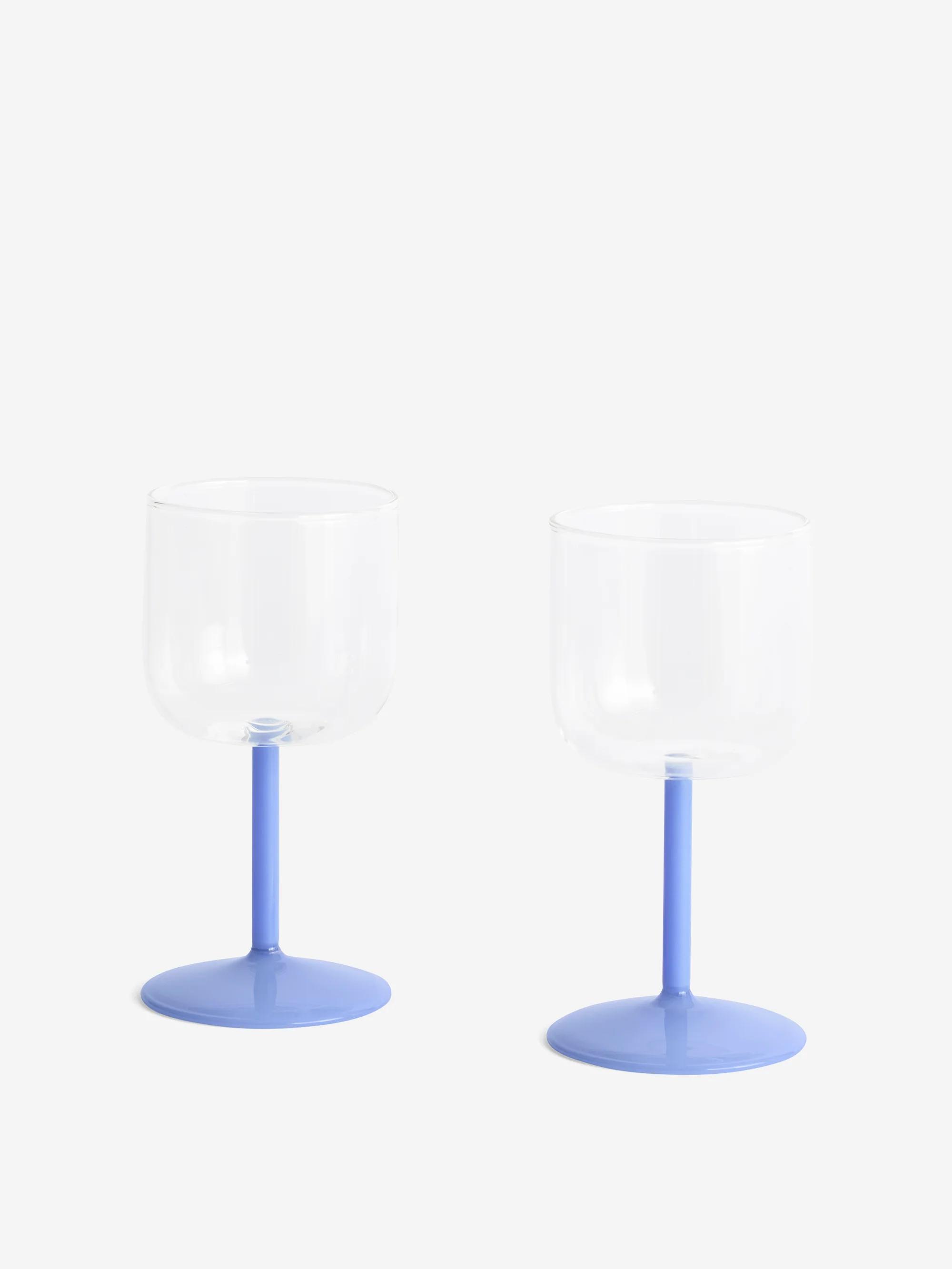 HAY Tint Wine Glass Set of 2 - Clear and Jade Light Blue