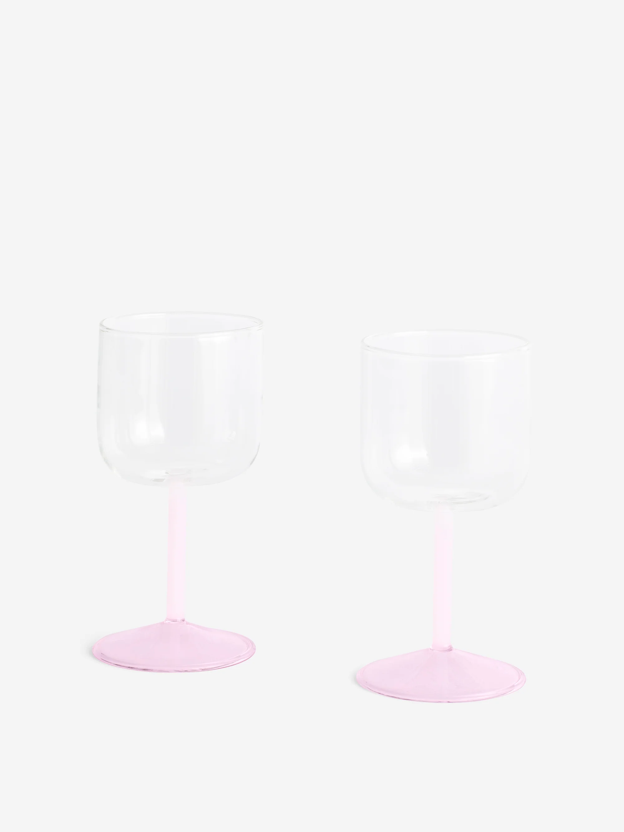 HAY Tint Wine Glass Set of 2 - Clear, Jade Light Pink and Light Pink