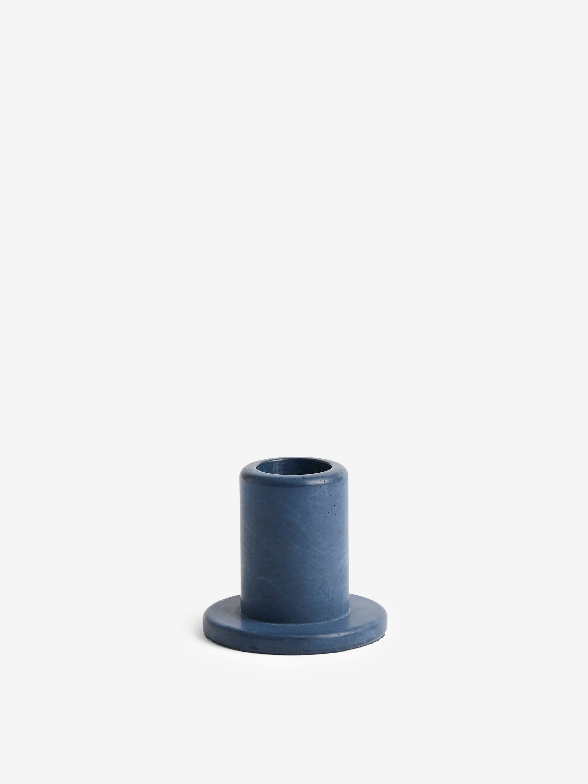 HAY Tube Candleholder Concrete - Midnight Blue