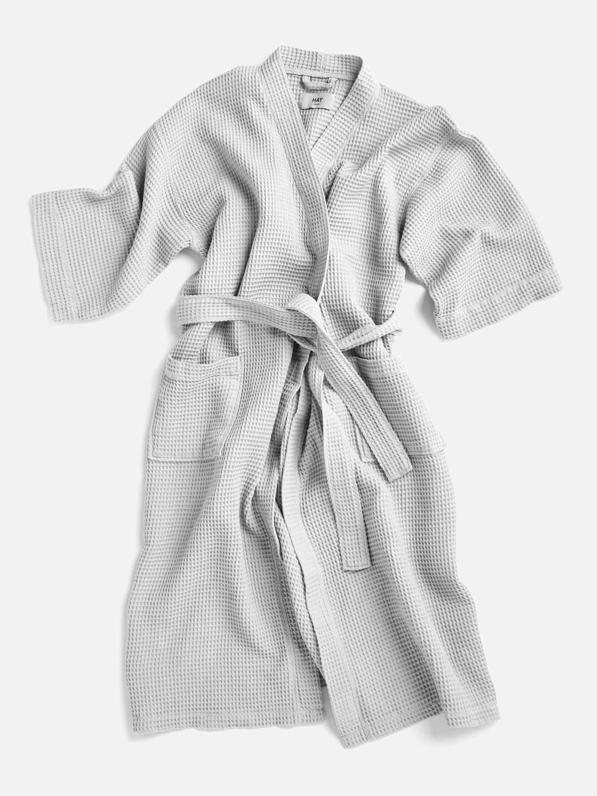 HAY Waffle Bathroom Robe - Grey - Image 2