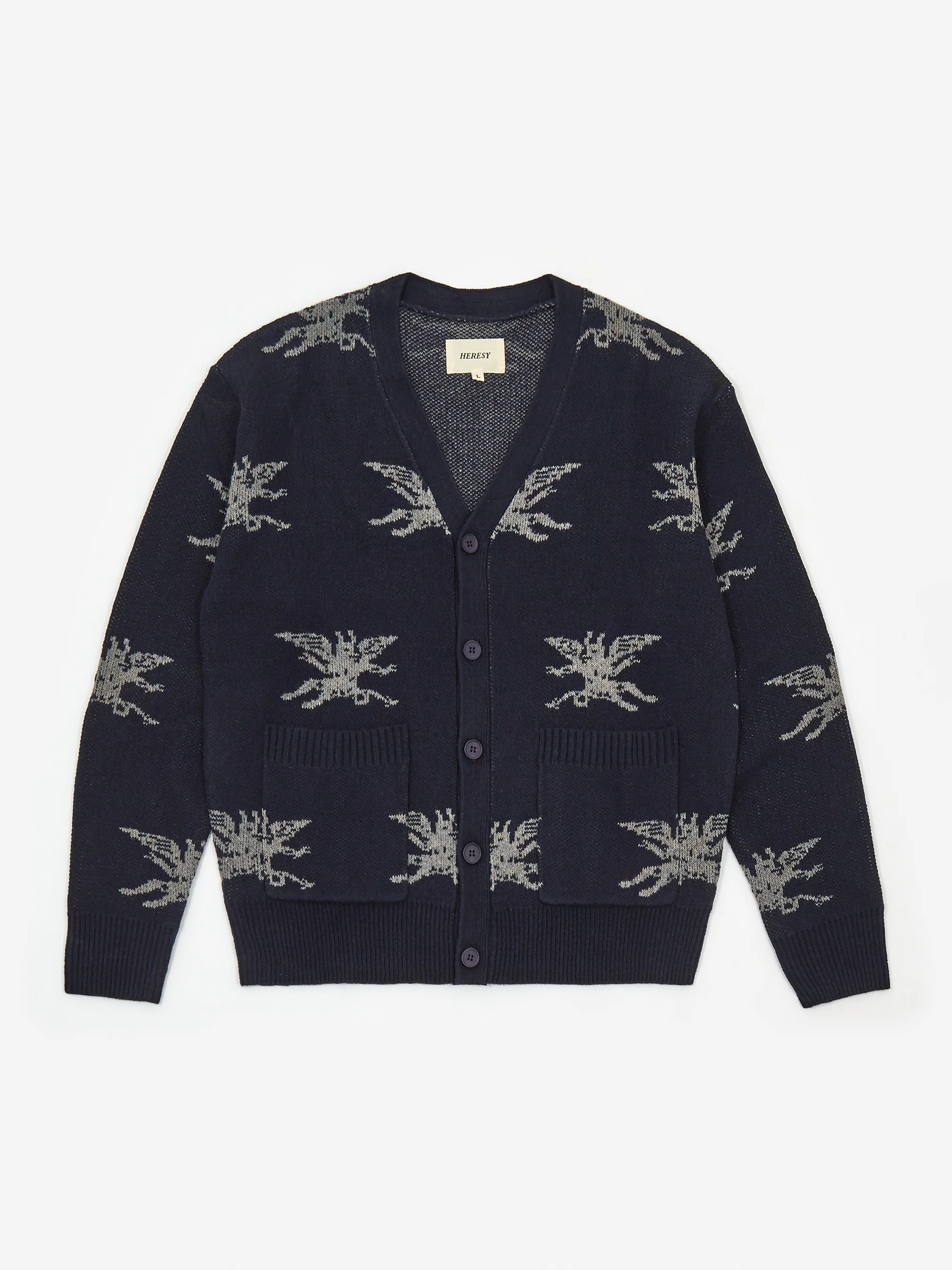 Heresy Demon Cardigan - Navy/Grey