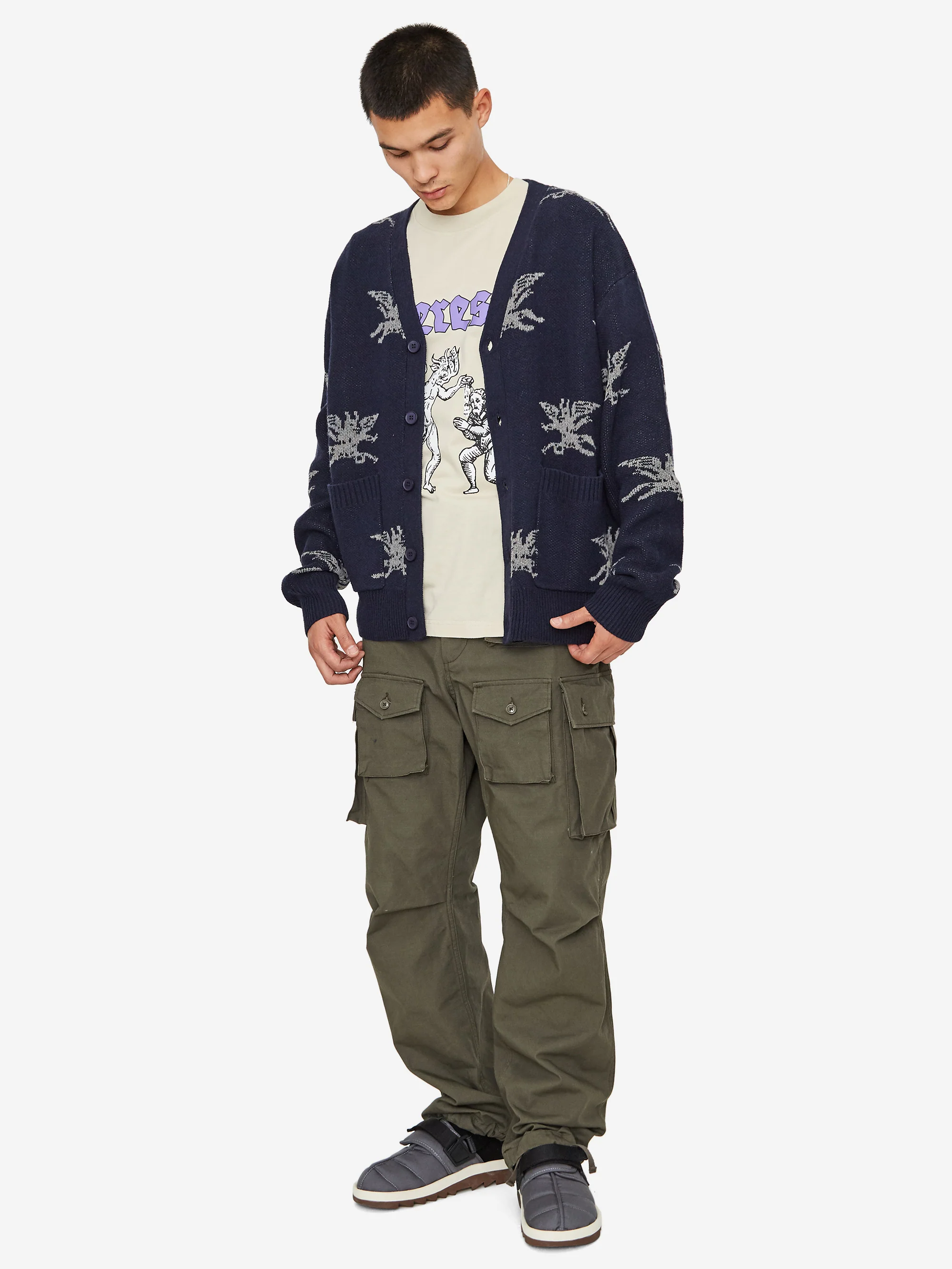 Heresy Demon Cardigan - Navy/Grey - Image 6