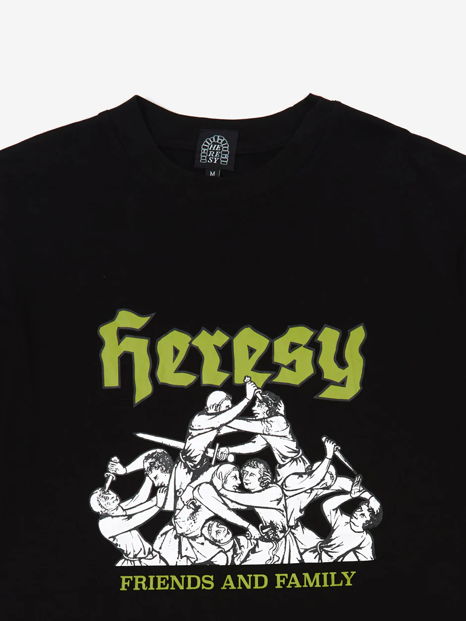 Heresy Friends & Family T-Shirt - Black - Image 2