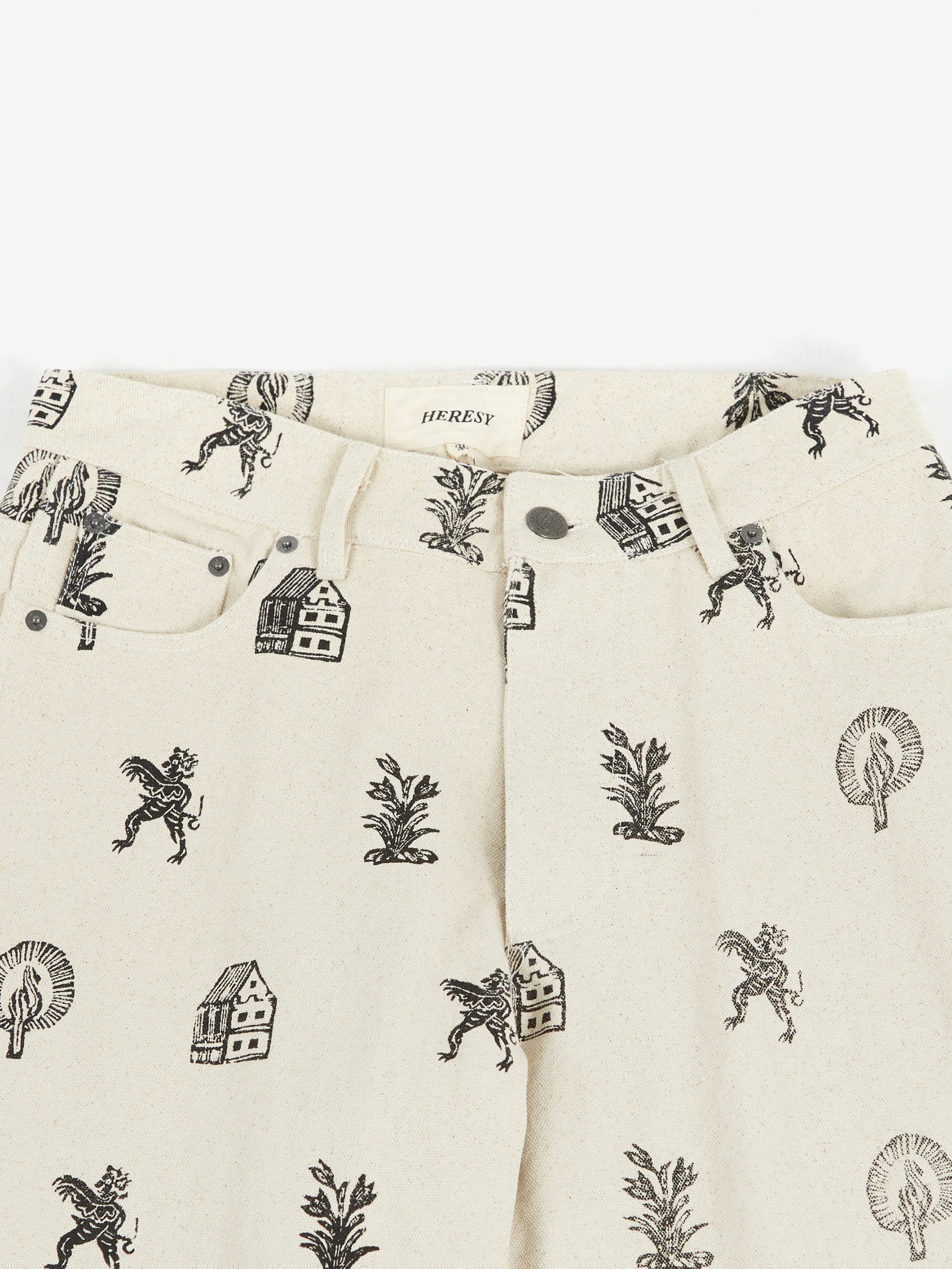 Heresy Woodcut Jeans - Off White Print - Image 2