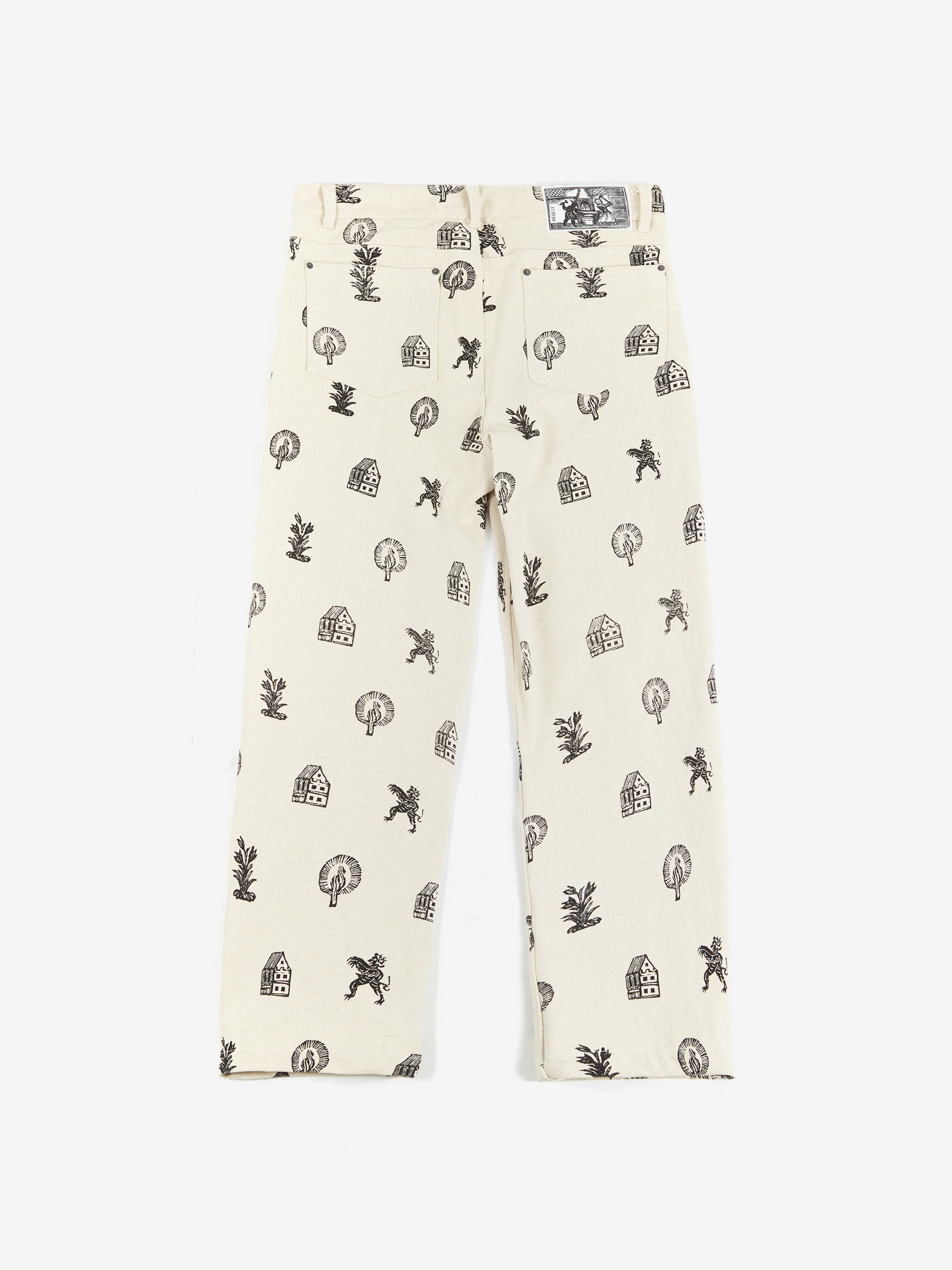 Heresy Woodcut Jeans - Off White Print - Image 3