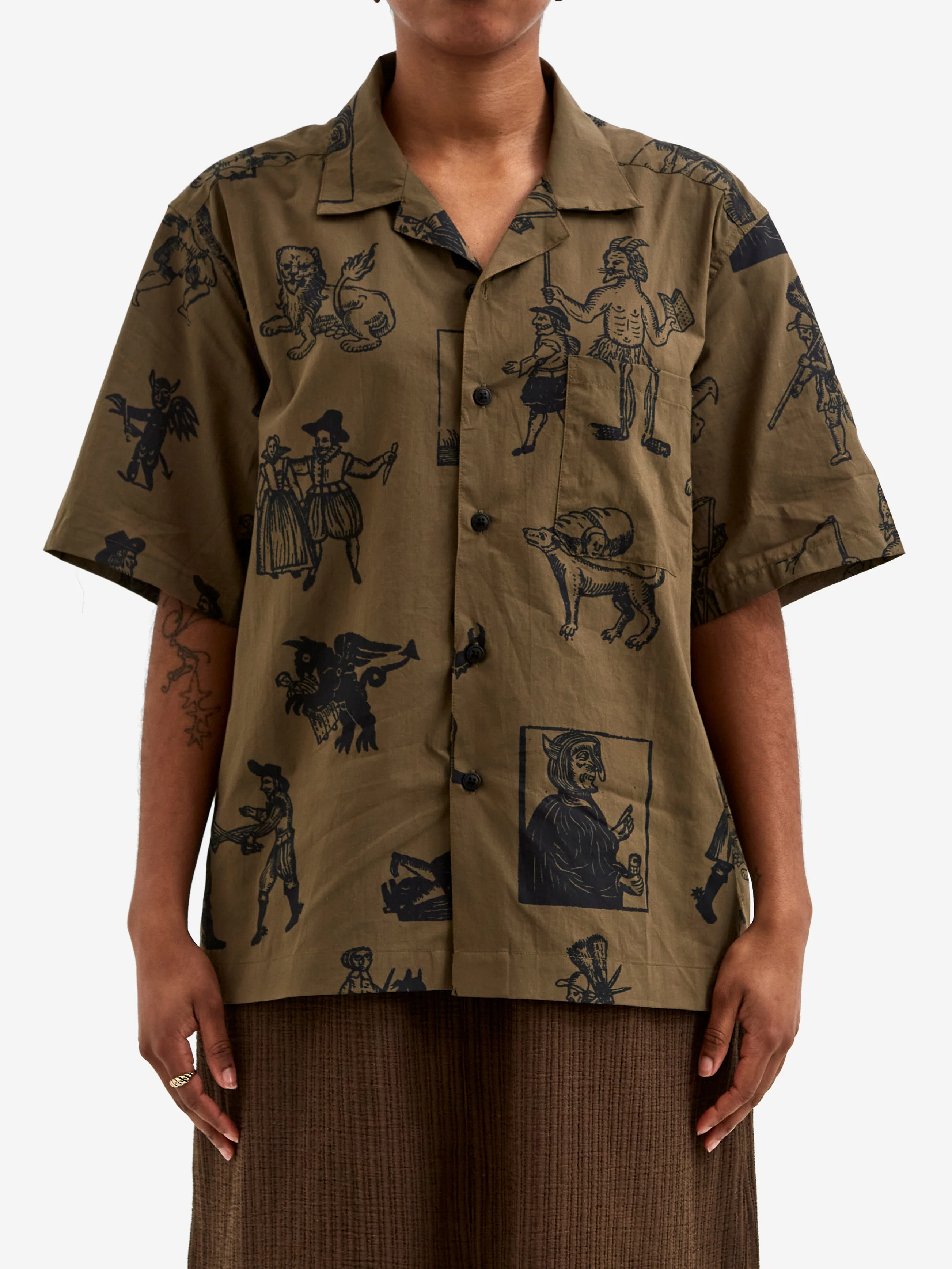 Heresy Woodcut Shirt - Green