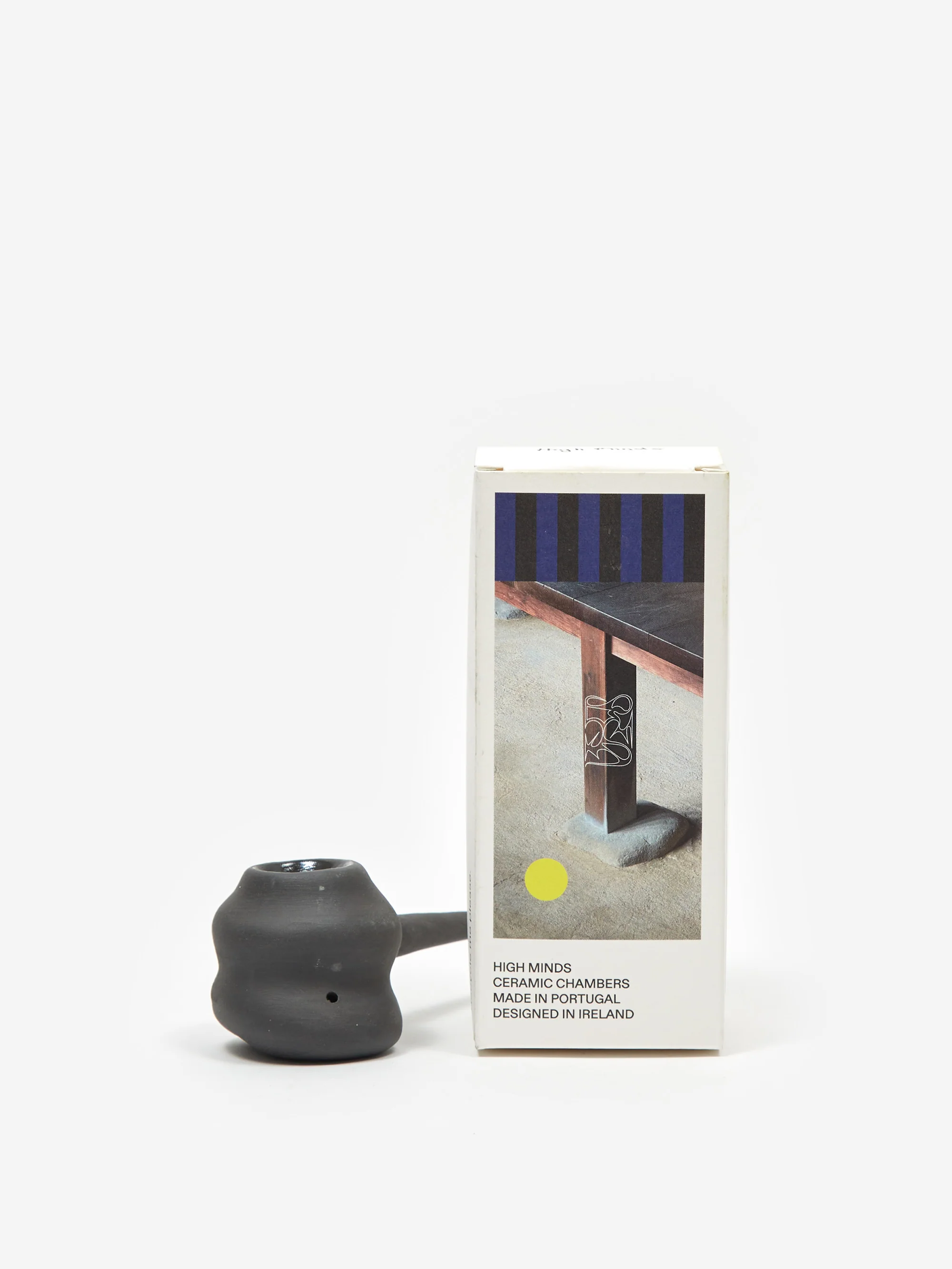 High Minds Handmade Ceramic Single Chamber Pipe - Charcoal - Image 2