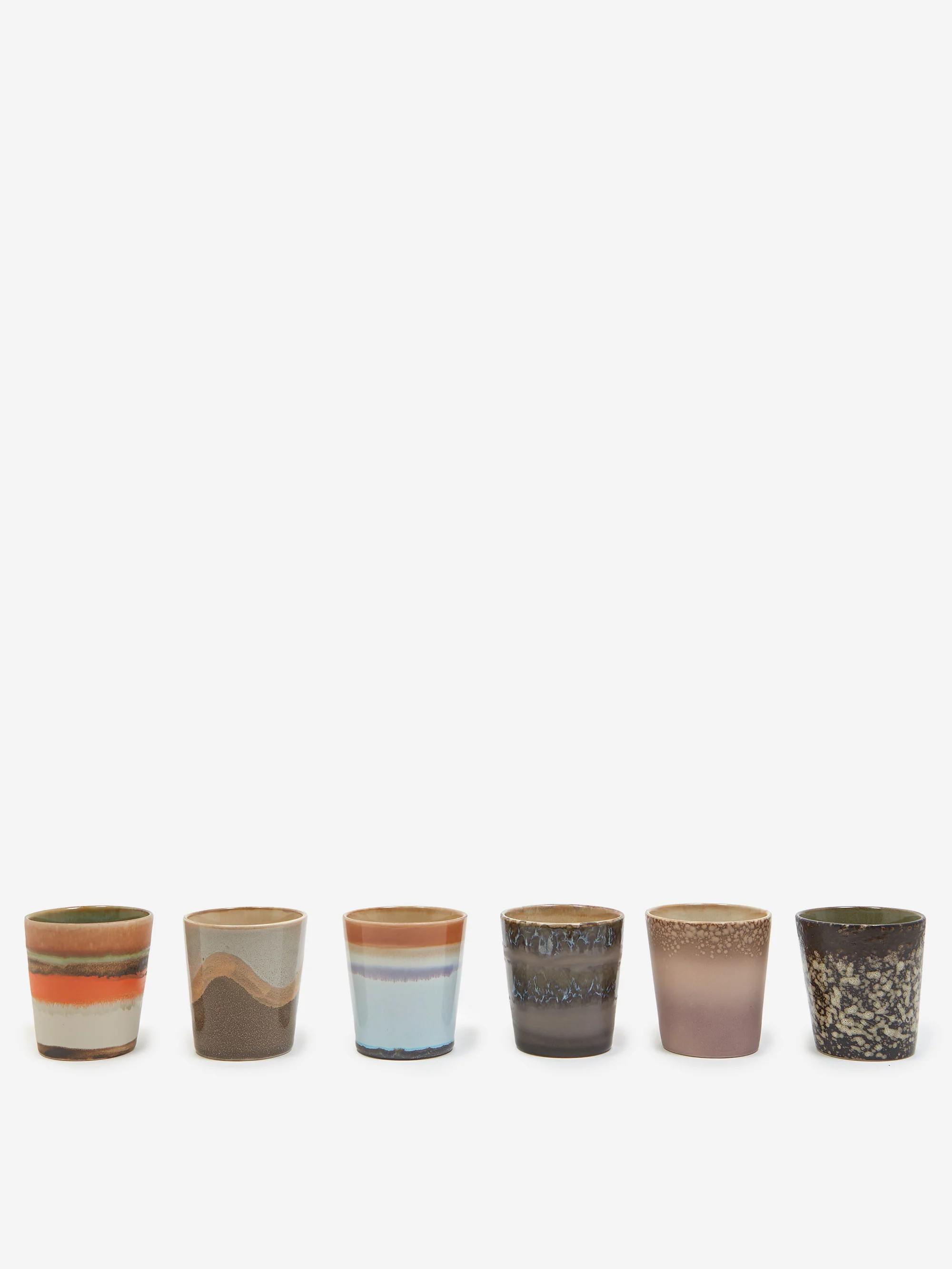 HKLiving 70s Ceramic Coffee Mugs (Set of 6) - Elements