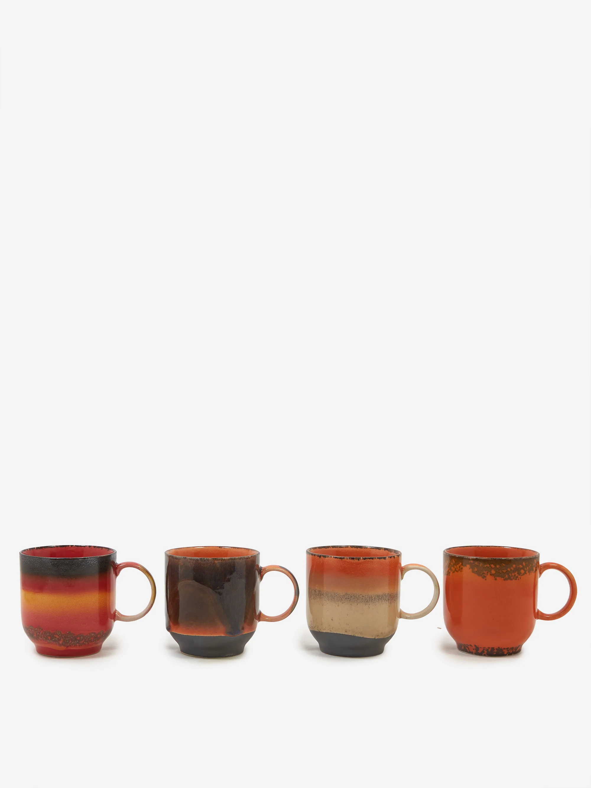 HKLiving 70s Ceramics Café Mugs (Set Of 4) - Brazil