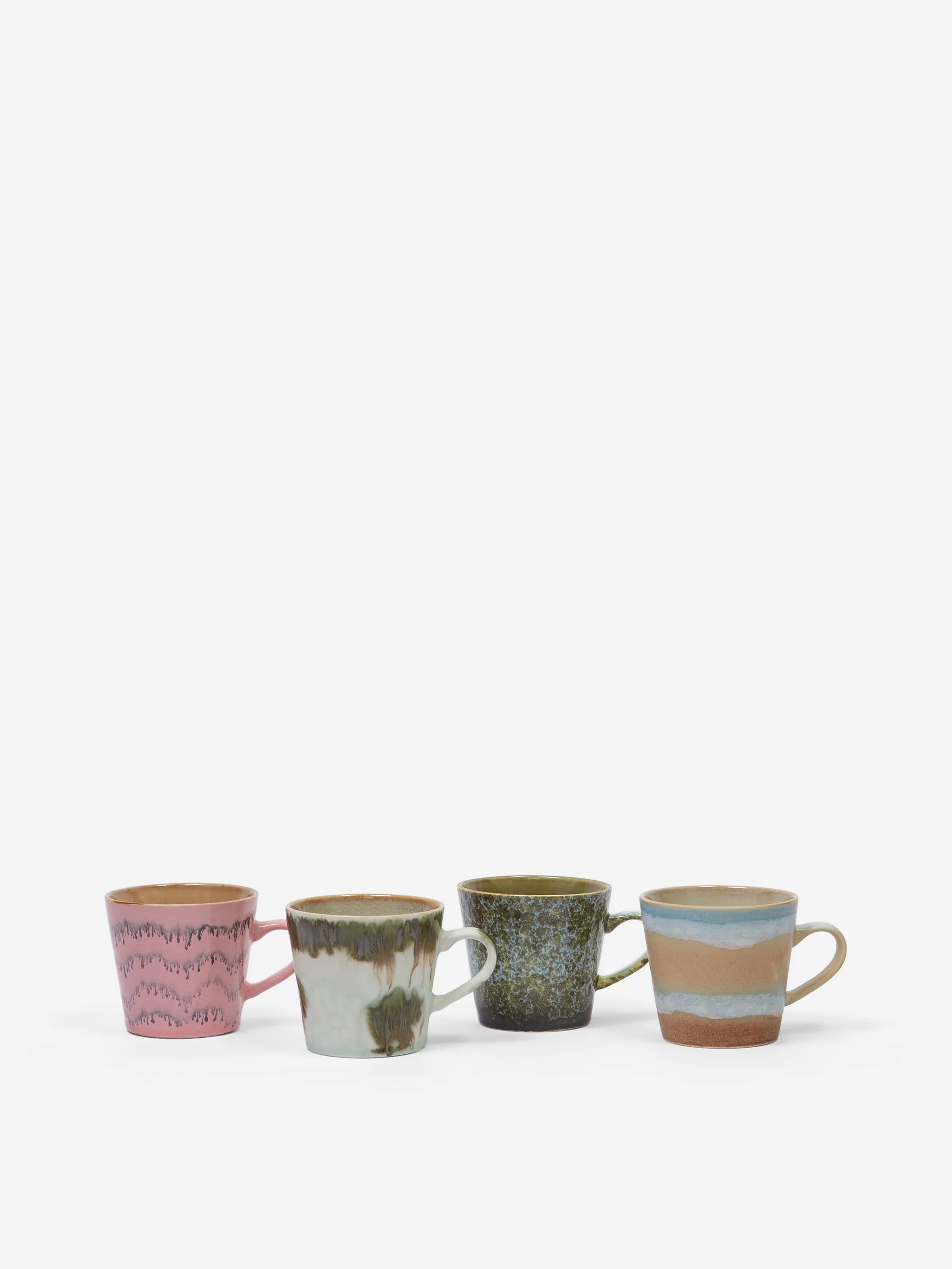 HKLiving 70's Ceramics Cappucino mugs (Set of Four) - Dada - Image 2