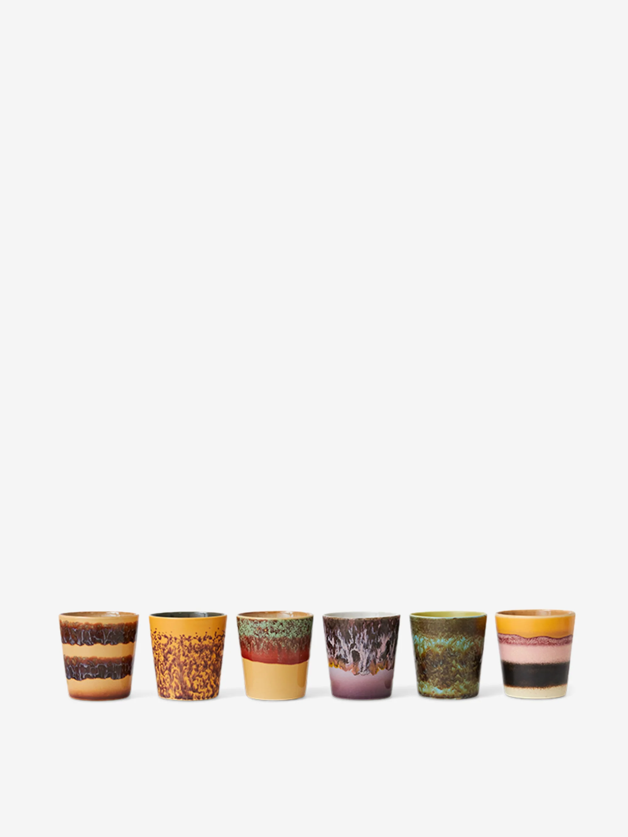 HKLiving 70s Ceramics Coffee Mugs - Valley (Set of 6) - Image 2