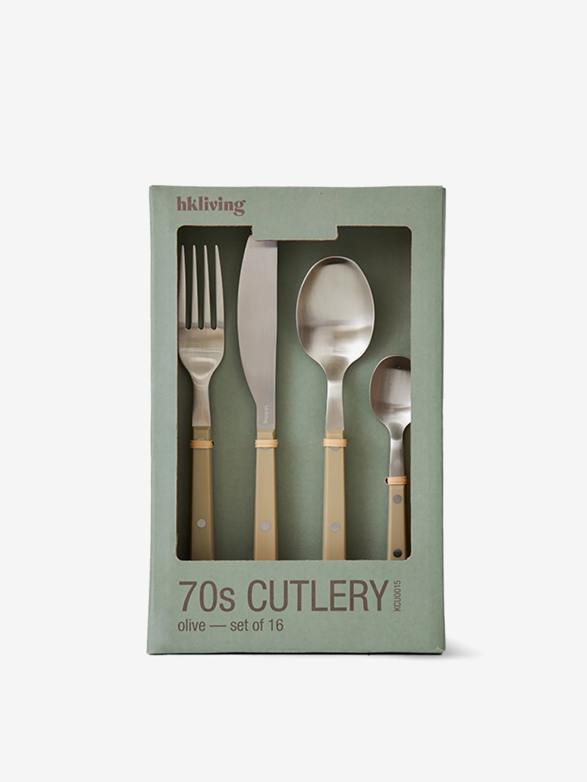 HKLiving 70s Cutlery (Set of 16) - Olive